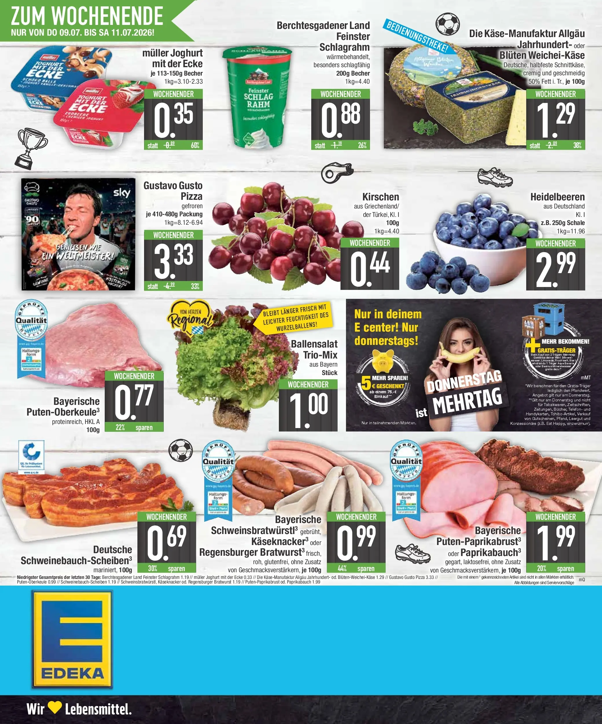 E center Prospekt München (ab 06.07.2026) zum Blättern | Seite: 20 | Produkte: Joghurt, Mineralwasser, Heidelbeeren, Telefon