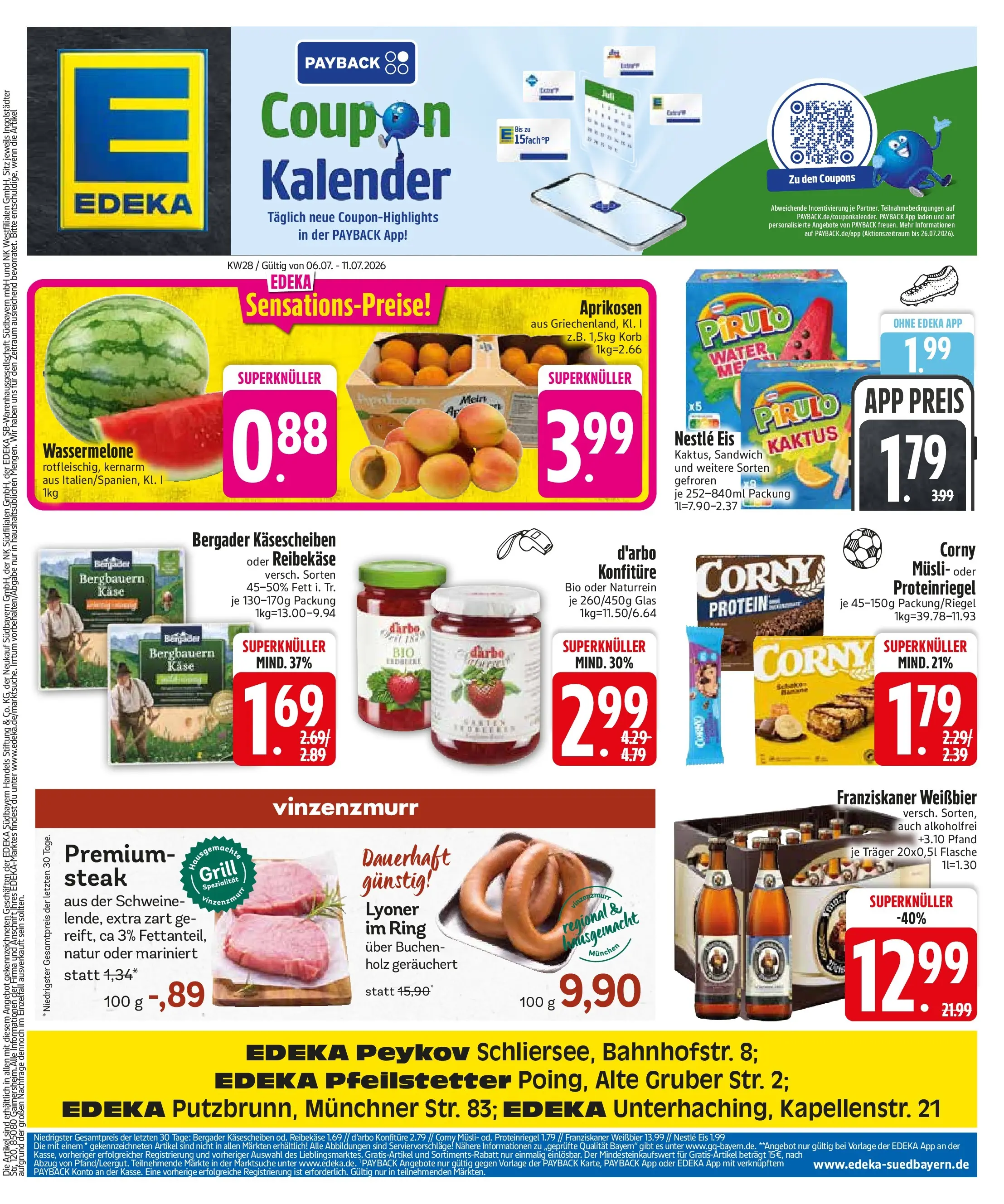 Edeka - EDEKA: Wochenangebote (ab 05.07.2026) » Angebote Online | Seite: 3 | Produkte: Käse, Weißbier, Korb, Wassermelone