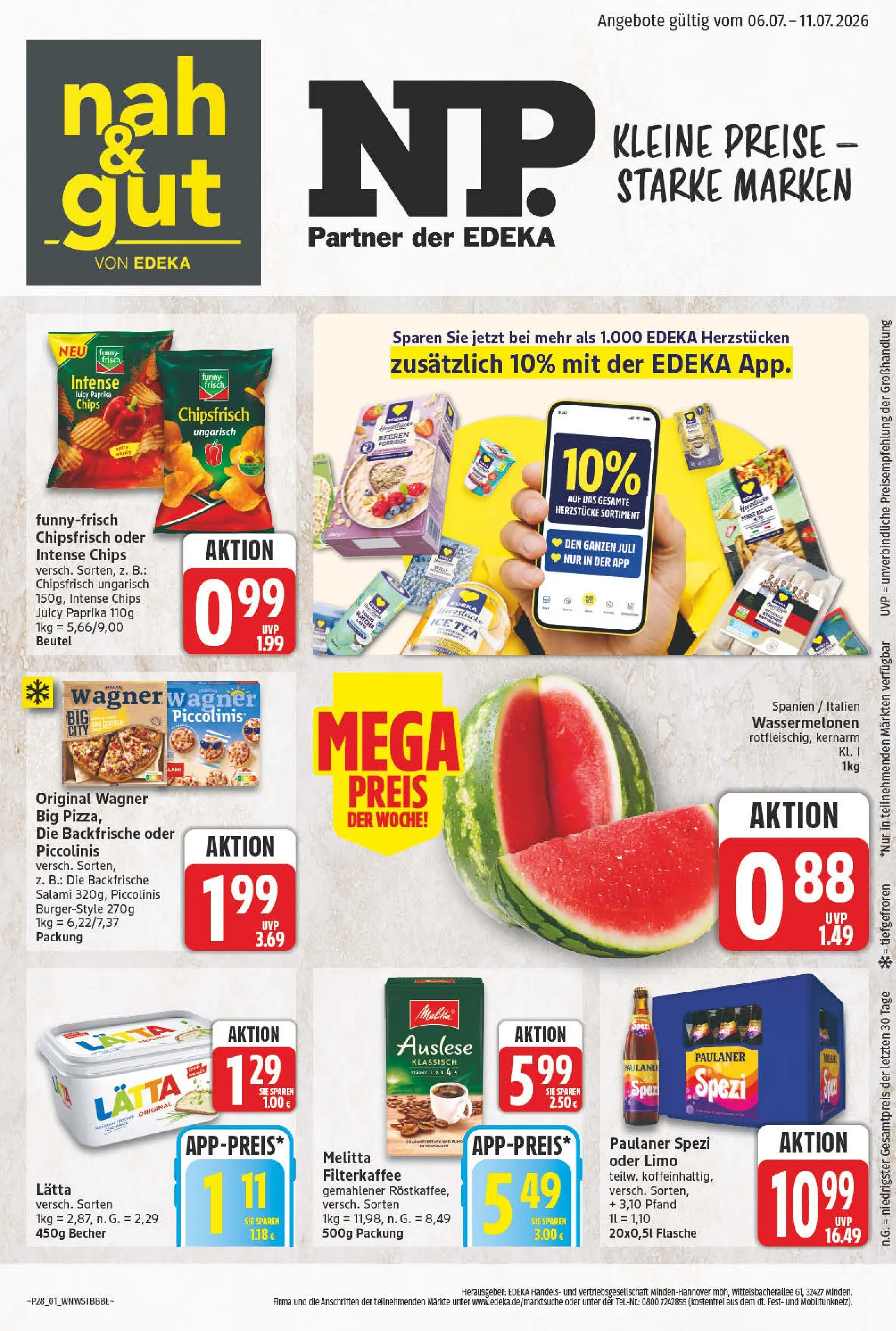 Angebote - Wochenangebote (ab 05.07.2026) zum Blättern | Seite: 1 | Produkte: Melitta, Funny frisch, Paprika, Salami