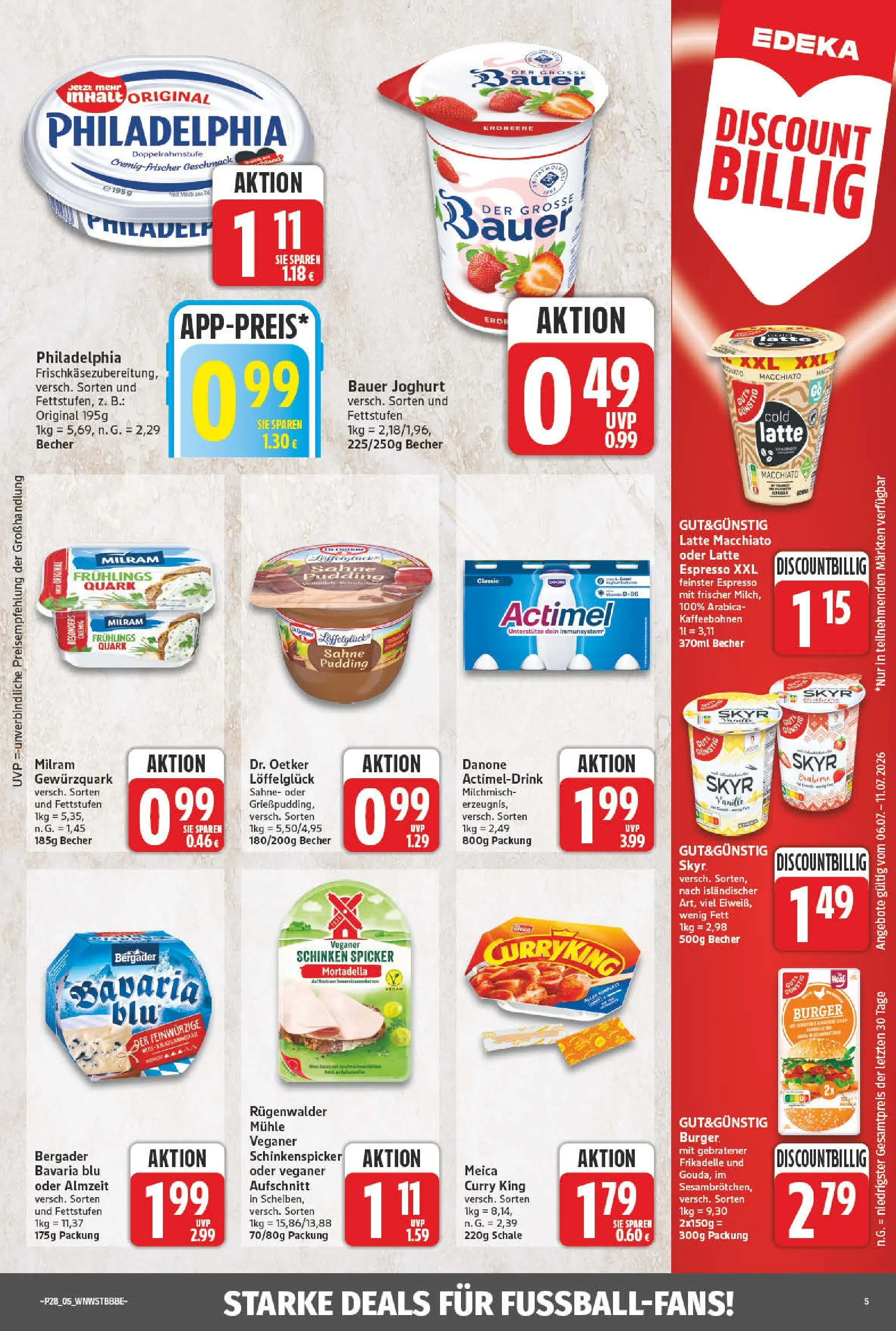 Angebote - Wochenangebote (ab 05.07.2026) zum Blättern | Seite: 5 | Produkte: Mühle, Burger, Pudding, Sahne
