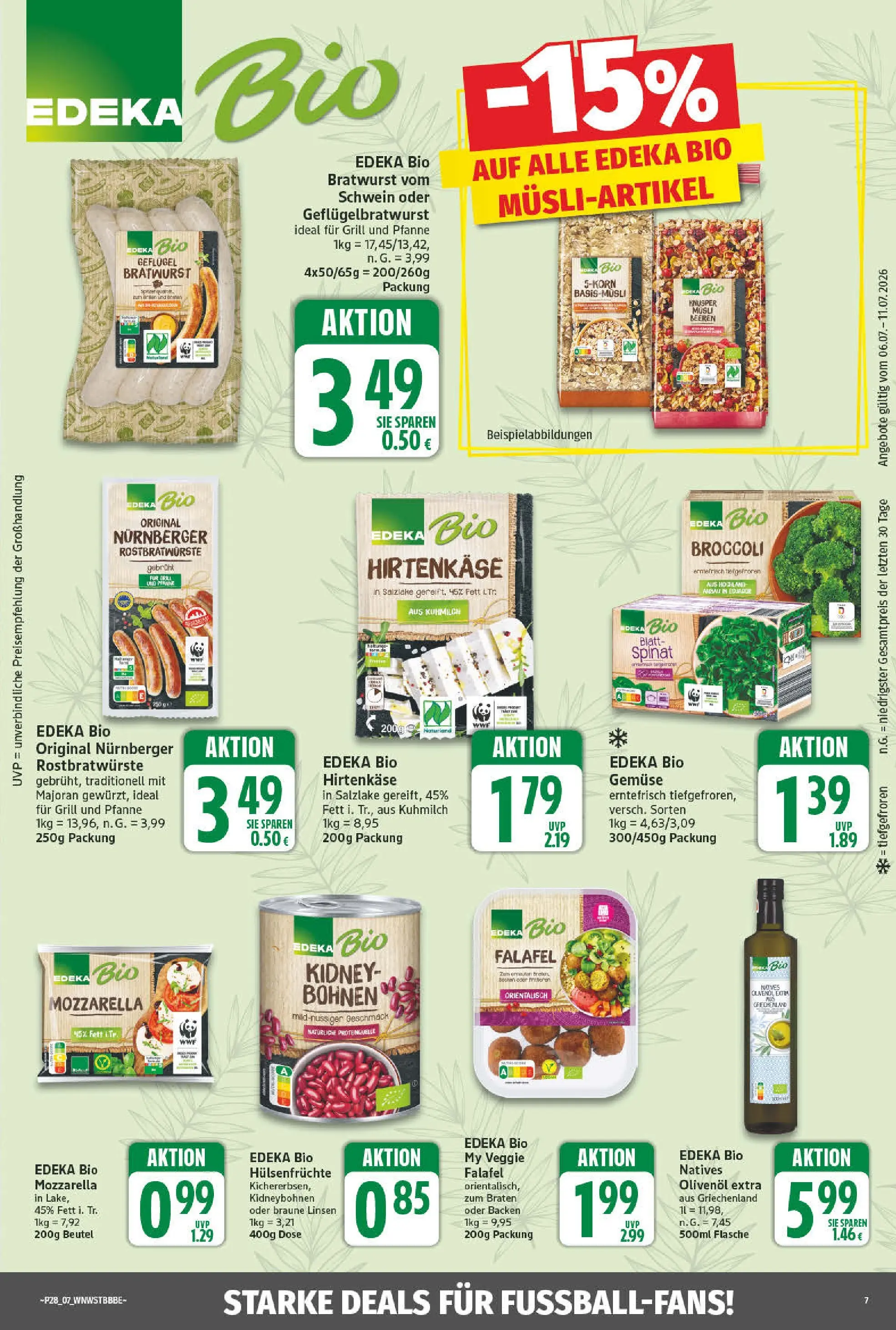 Angebote - Wochenangebote (ab 05.07.2026) zum Blättern | Seite: 7 | Produkte: Musli, Mozzarella, Bratwurst, Gemüse