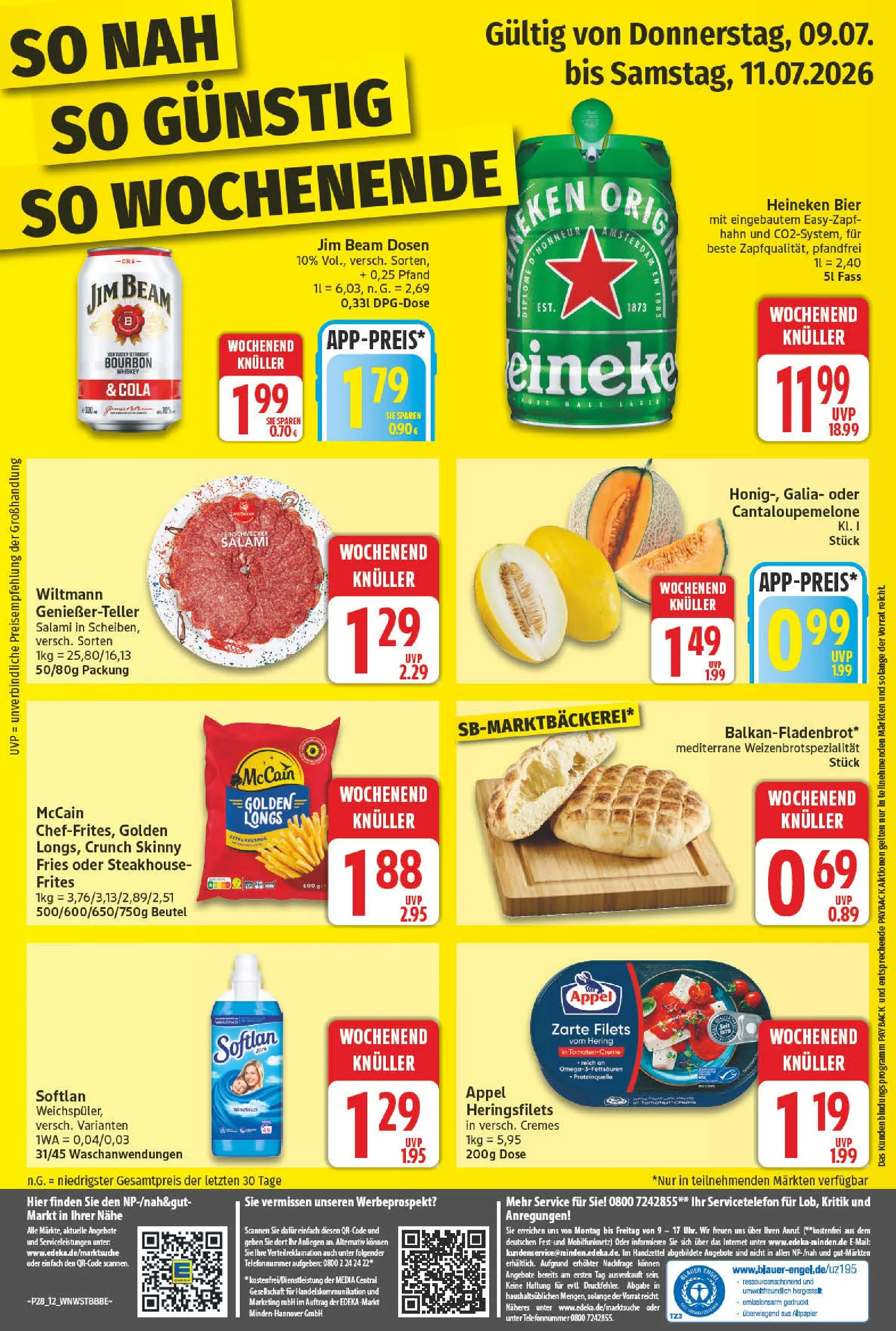 Angebote - Wochenangebote (ab 05.07.2026) zum Blättern | Seite: 12 | Produkte: Jim beam, McCain, Salami, Whiskey
