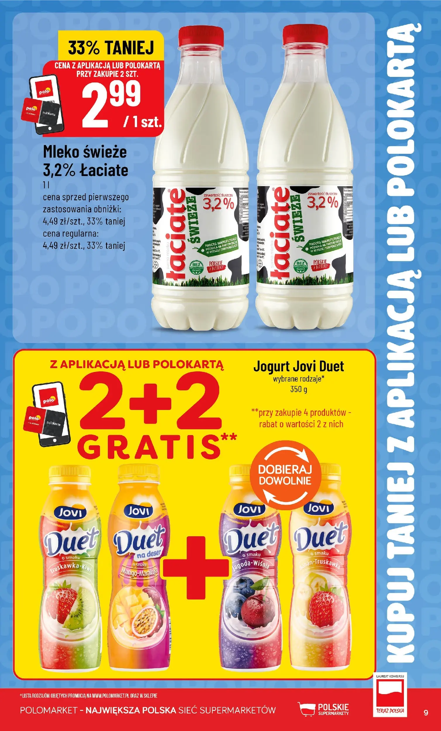 Nowa POLOmarket gazetka od jutra 01.07.2026 | Strona: 9 | Produkty: Mleko, Jogurt