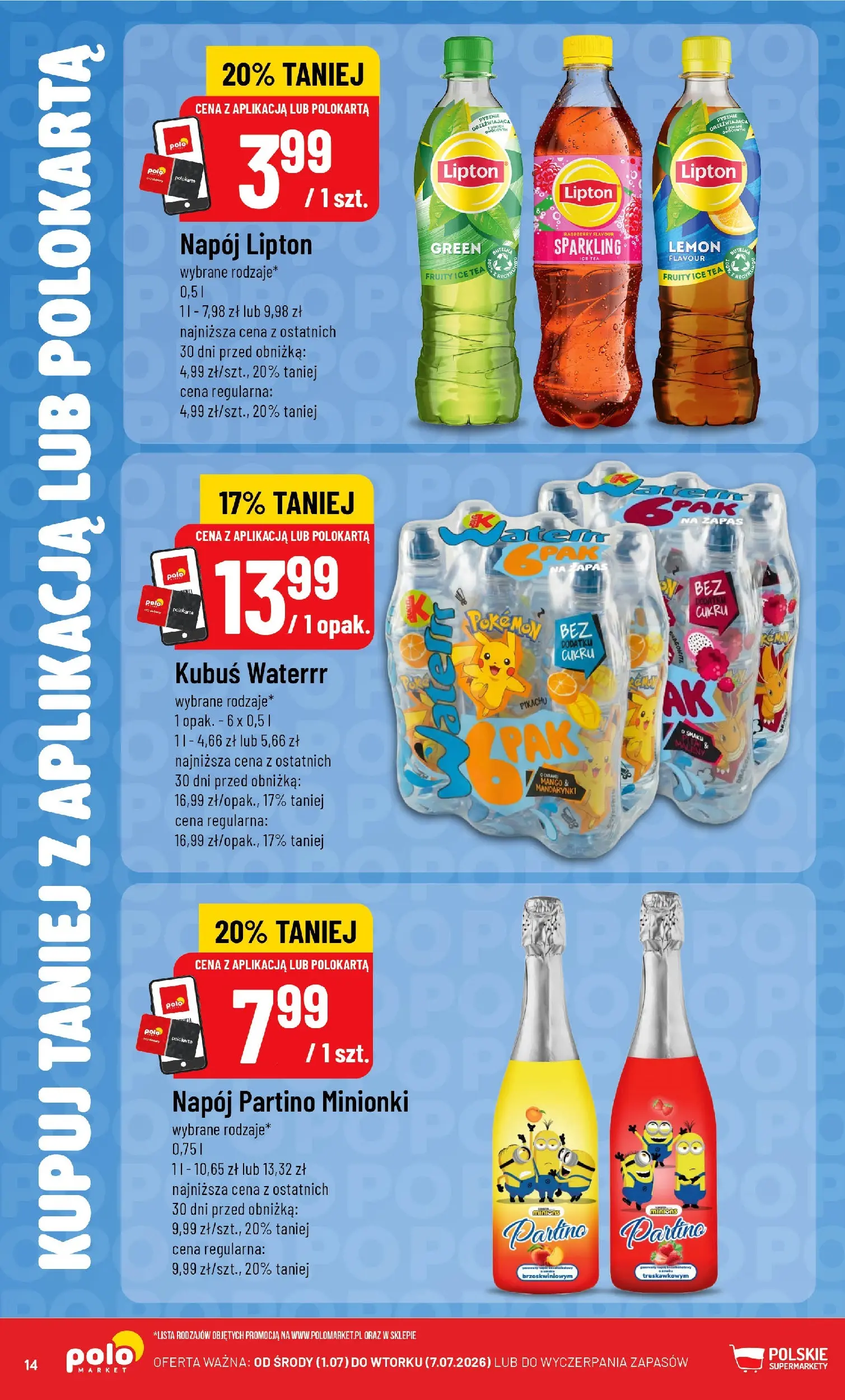 Nowa POLOmarket gazetka od jutra 01.07.2026 | Strona: 14 | Produkty: Ice Tea