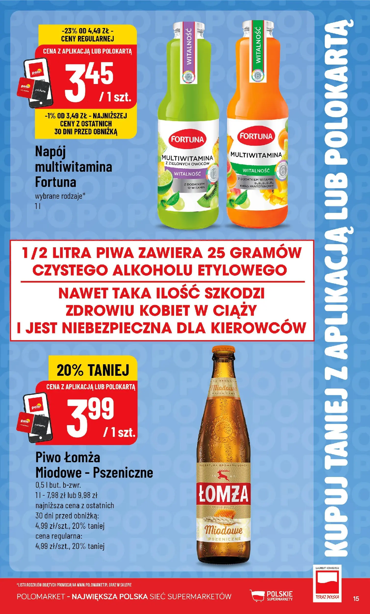 Nowa POLOmarket gazetka od jutra 01.07.2026 | Strona: 15 | Produkty: Piwo
