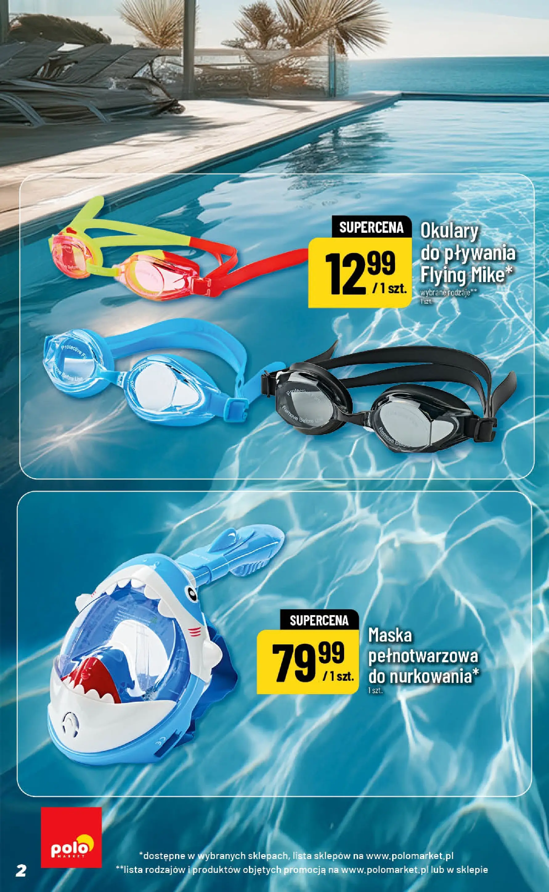 Nowa POLOmarket gazetka od jutra 01.07.2026 | Strona: 2 | Produkty: Okulary, Maska