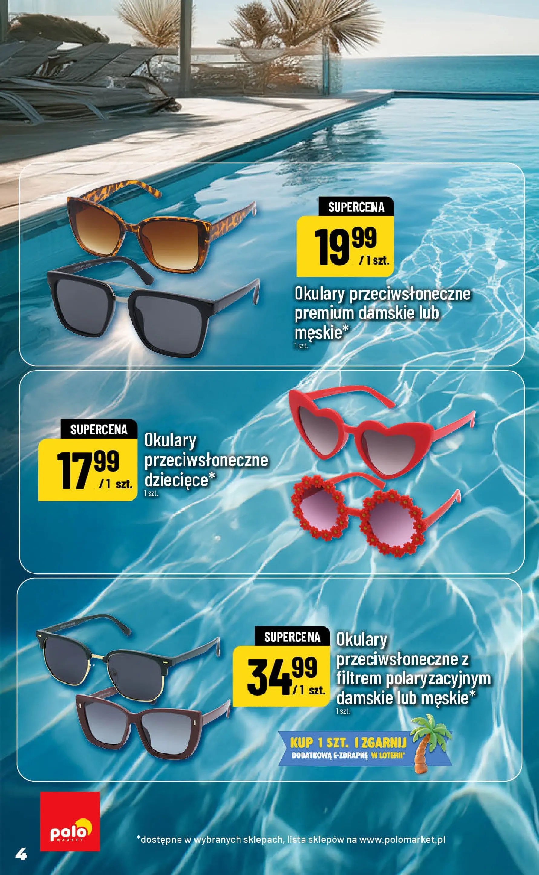 Nowa POLOmarket gazetka od jutra 01.07.2026 | Strona: 4 | Produkty: Okulary, Okulary przeciwsłoneczne