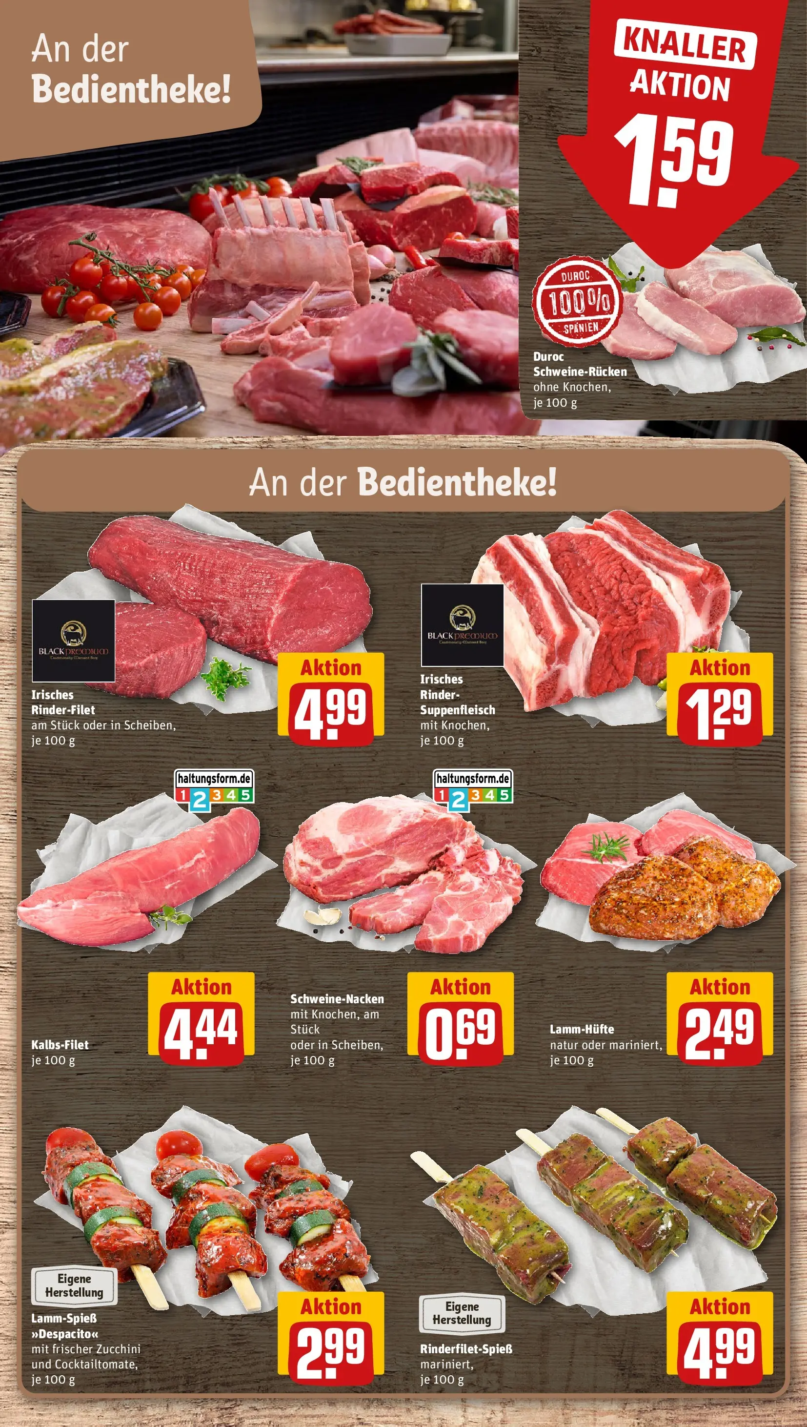 REWE Prospekt ab 05.07.2026 zum Blättern » Angebote | Seite: 8 | Produkte: Rinderfilet, Suppenfleisch, Schweinerucken, Zucchini