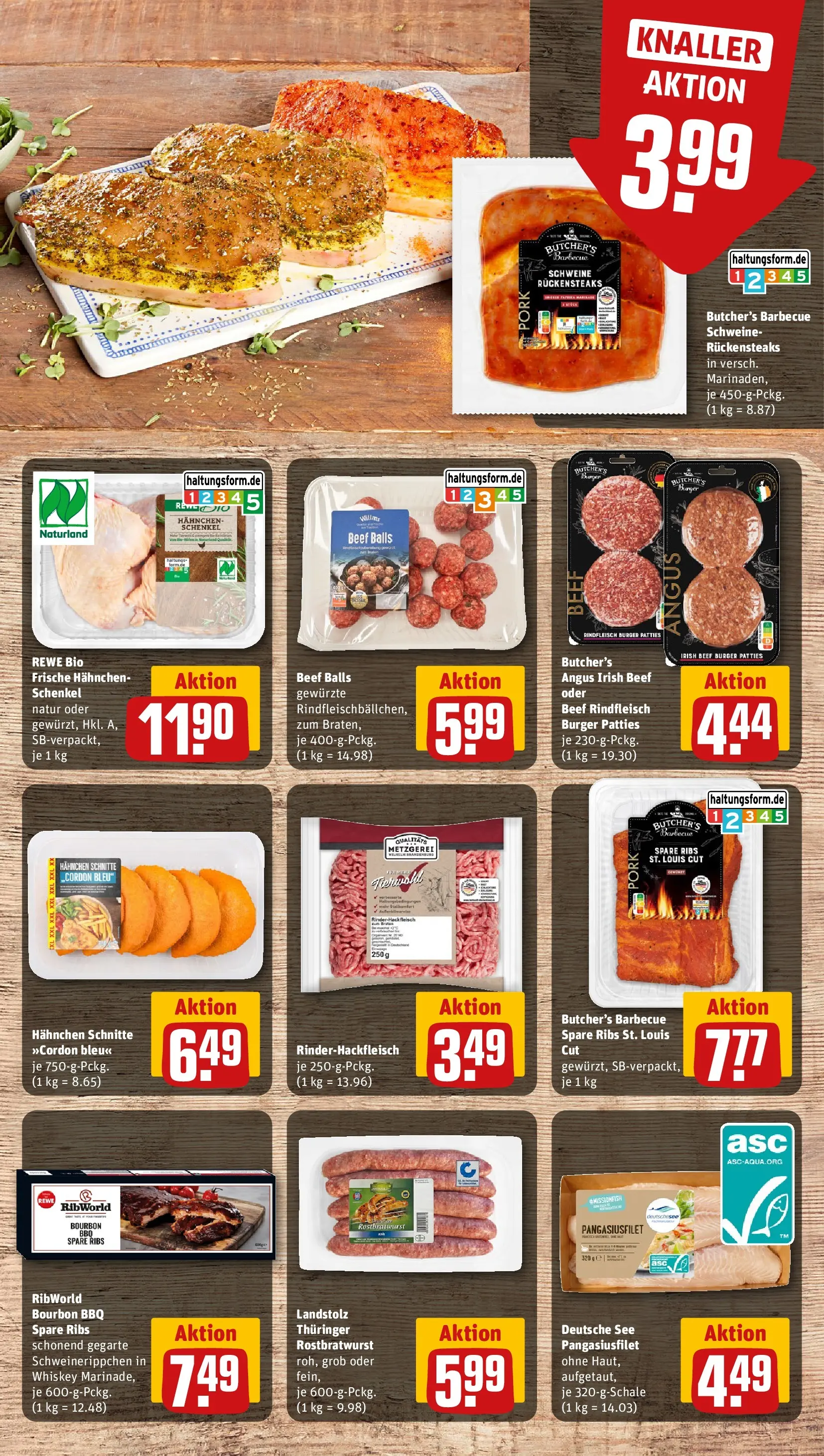 REWE Prospekt ab 05.07.2026 zum Blättern » Angebote | Seite: 9 | Produkte: Hahnchen, Spare ribs, Burger, Whiskey