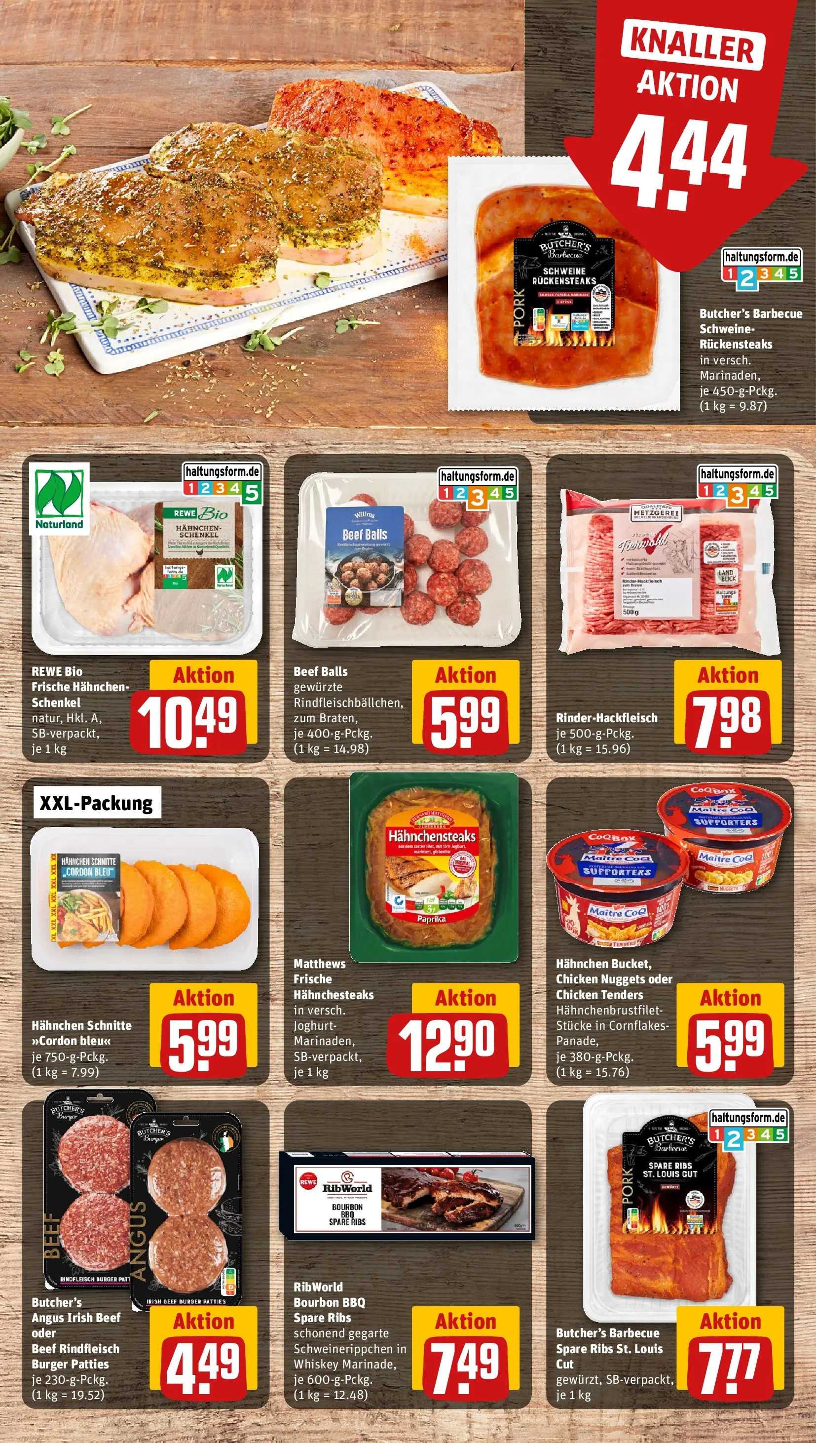 REWE Prospekt ab 05.07.2026 zum Blättern » Angebote | Seite: 9 | Produkte: Hahnchen, Rindfleisch, Bourbon, Whiskey