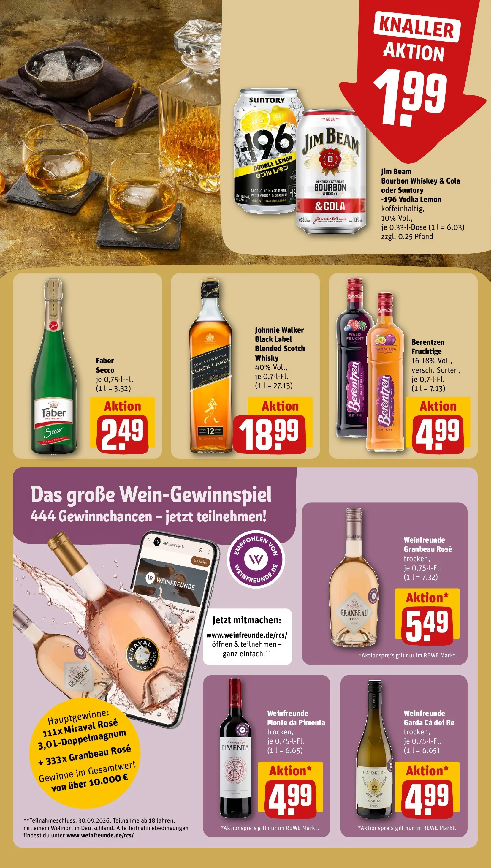 REWE Prospekt ab 05.07.2026 zum Blättern » Angebote | Seite: 23 | Produkte: Whisky, Vodka, Whiskey, Berentzen