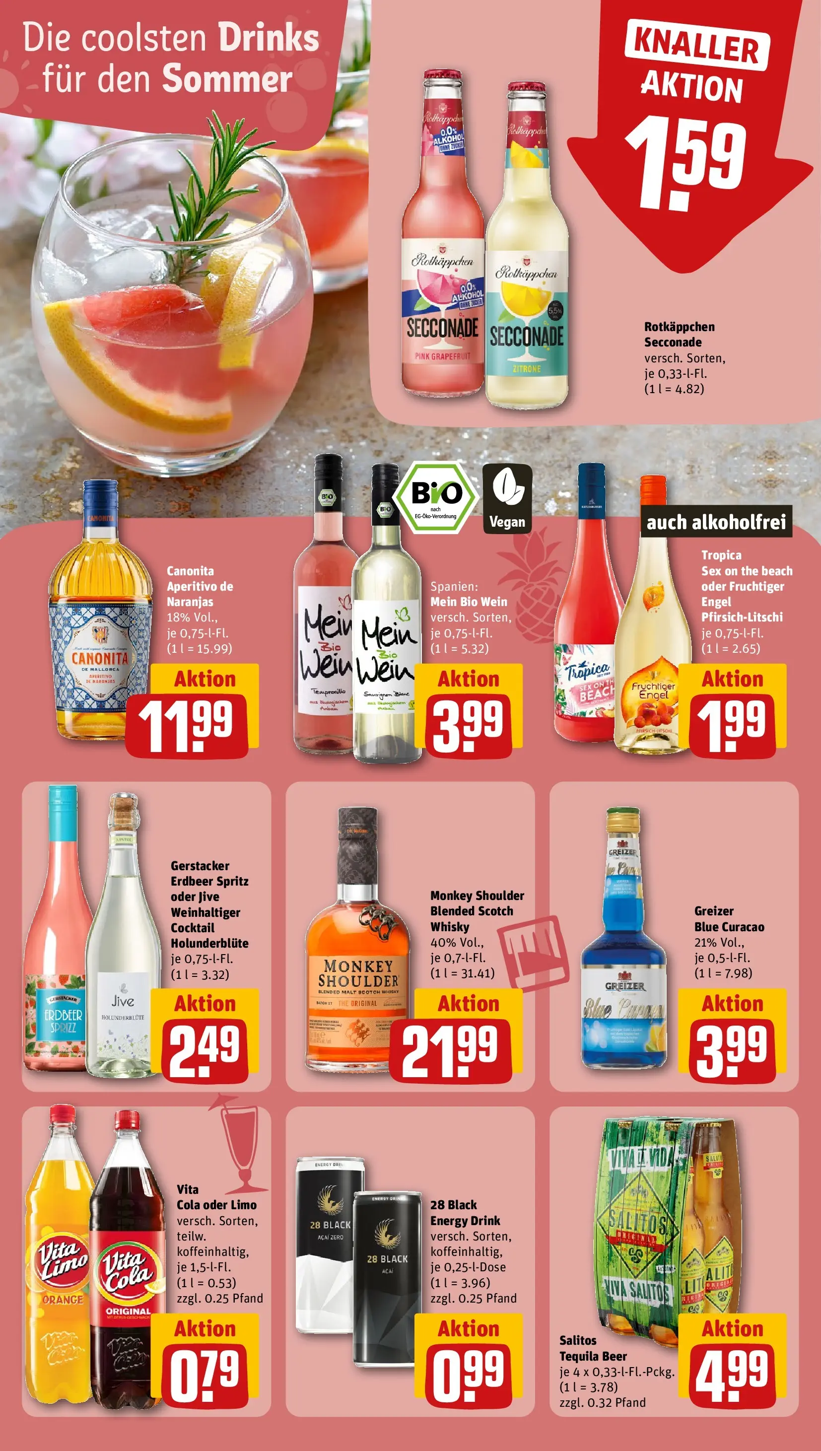 REWE Prospekt ab 05.07.2026 zum Blättern » Angebote | Seite: 20 | Produkte: Tequila, Grapefruit, Pfirsich, Vita cola