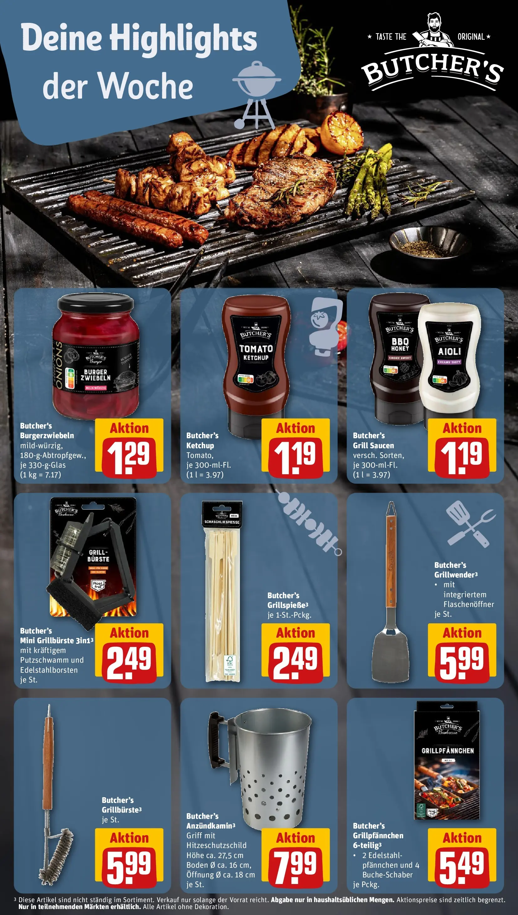 REWE Prospekt ab 05.07.2026 zum Blättern » Angebote | Seite: 13 | Produkte: Grill, Burger, Bürste, Ketchup