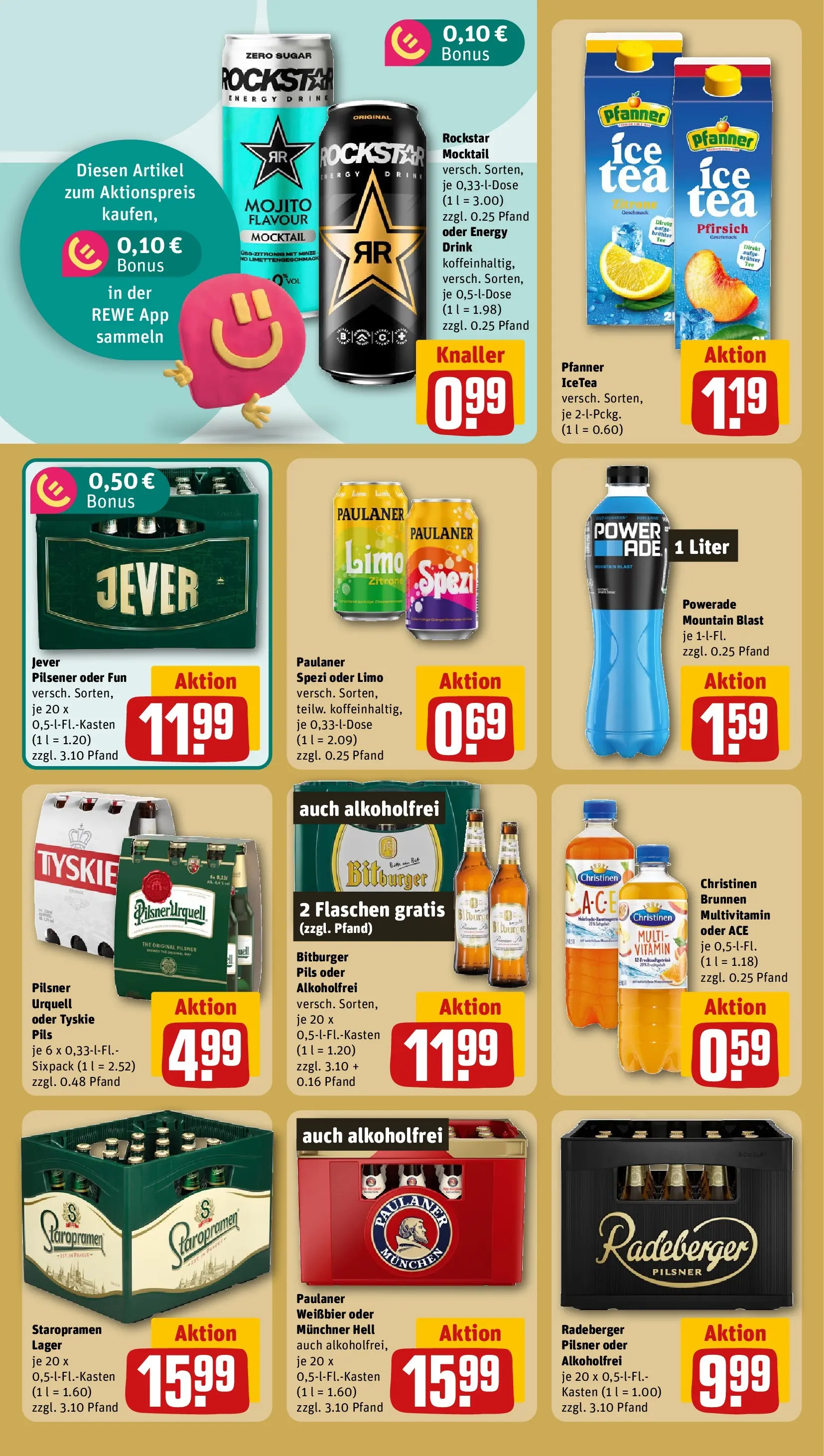 REWE Prospekt ab 05.07.2026 zum Blättern » Angebote | Seite: 22 | Produkte: Tyskie, Burger, Powerade, Pfirsich