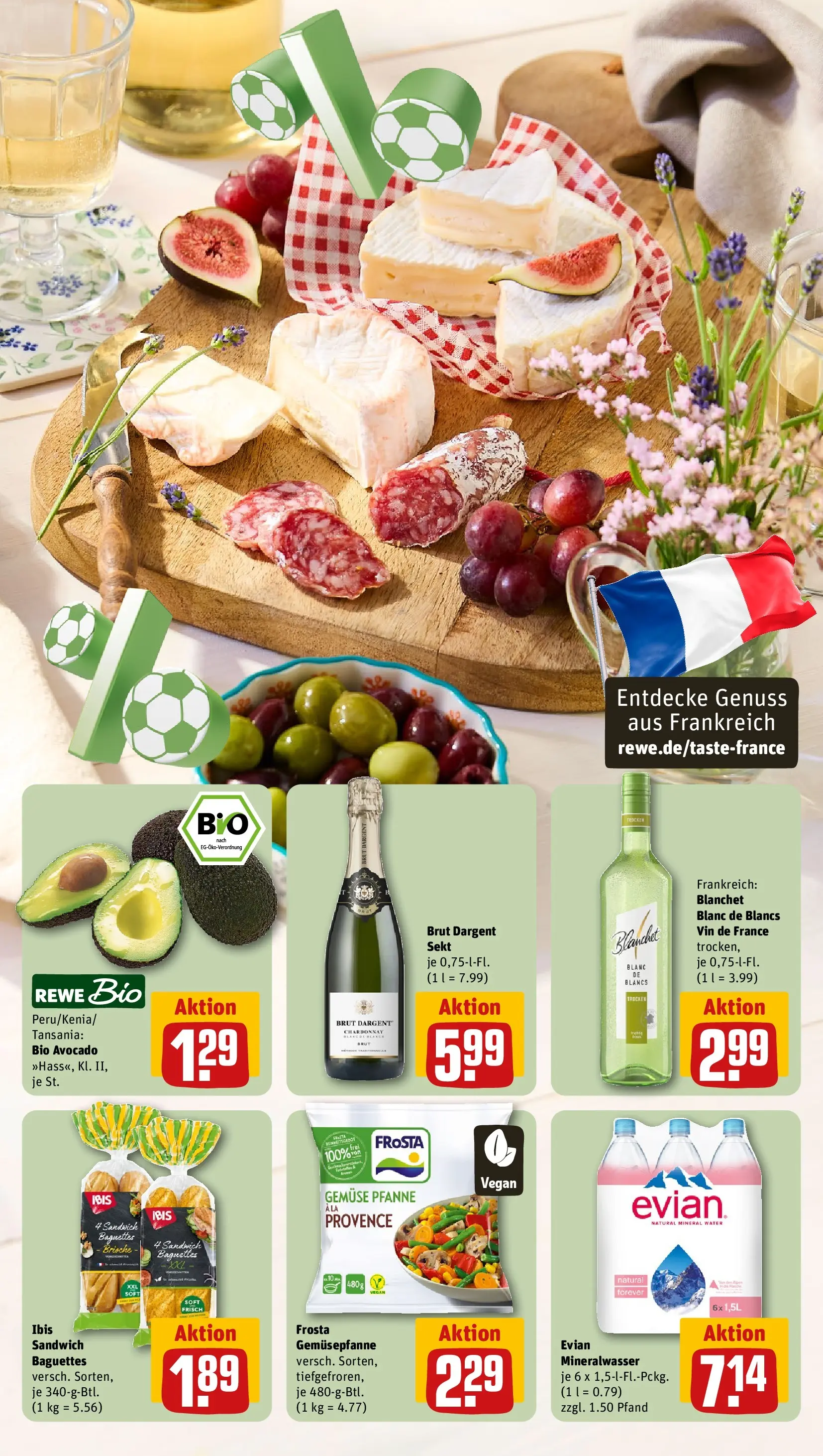 REWE Prospekt ab 05.07.2026 zum Blättern » Angebote | Seite: 5 | Produkte: Mineralwasser, Frosta, Avocado, Gemüse