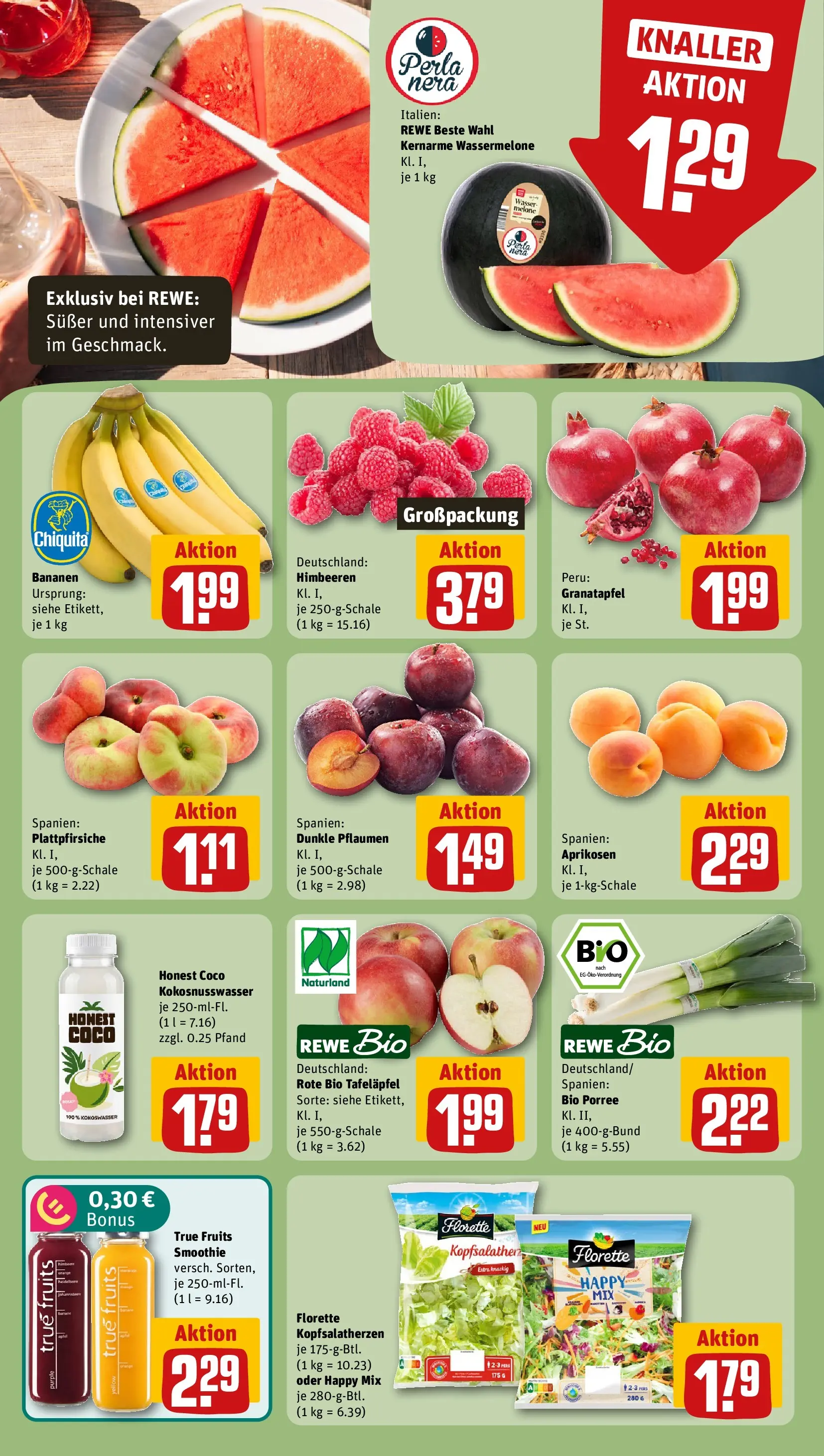 REWE Prospekt ab 05.07.2026 zum Blättern » Angebote | Seite: 6 | Produkte: Pflaumen, Äpfel, Wasser, Wassermelone
