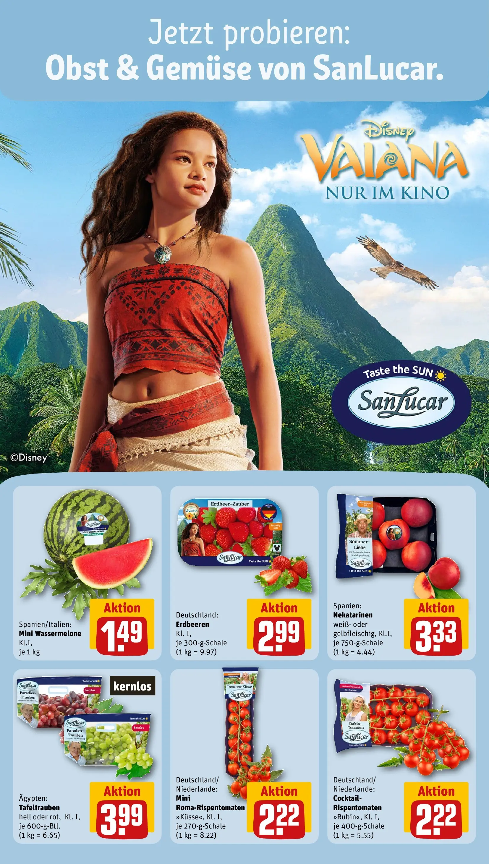 REWE Prospekt ab 05.07.2026 zum Blättern » Angebote | Seite: 8 | Produkte: Trauben, Tomaten, Gemüse, Erdbeeren