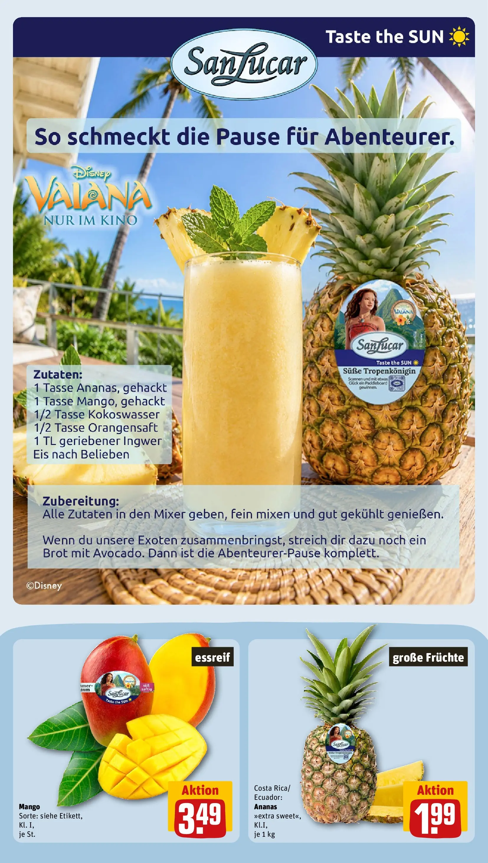 REWE Prospekt ab 05.07.2026 zum Blättern » Angebote | Seite: 9 | Produkte: Ananas, Mango, Brot, Eis