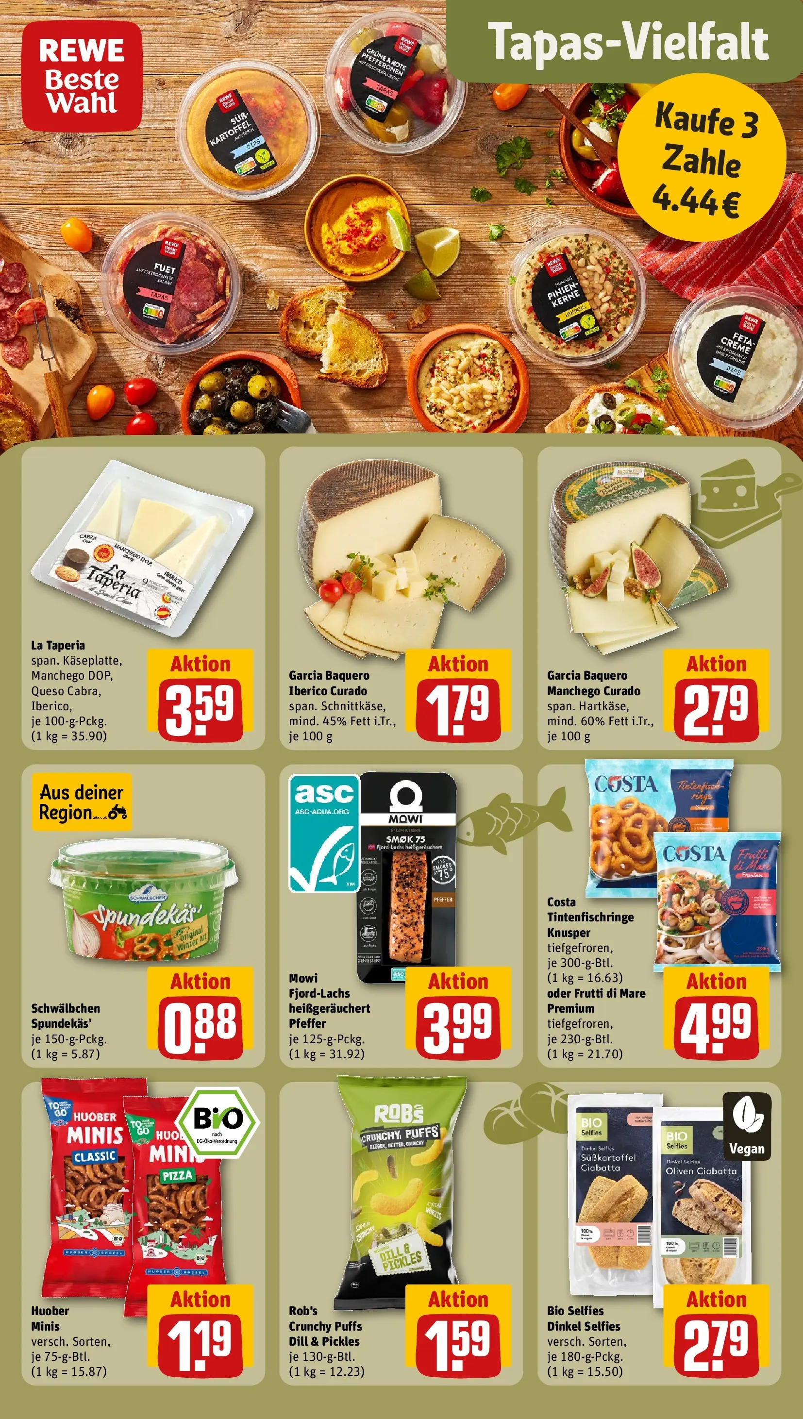 REWE Prospekt ab 05.07.2026 zum Blättern » Angebote | Seite: 16 | Produkte: Feta, Tintenfisch, Knoblauch, Dill