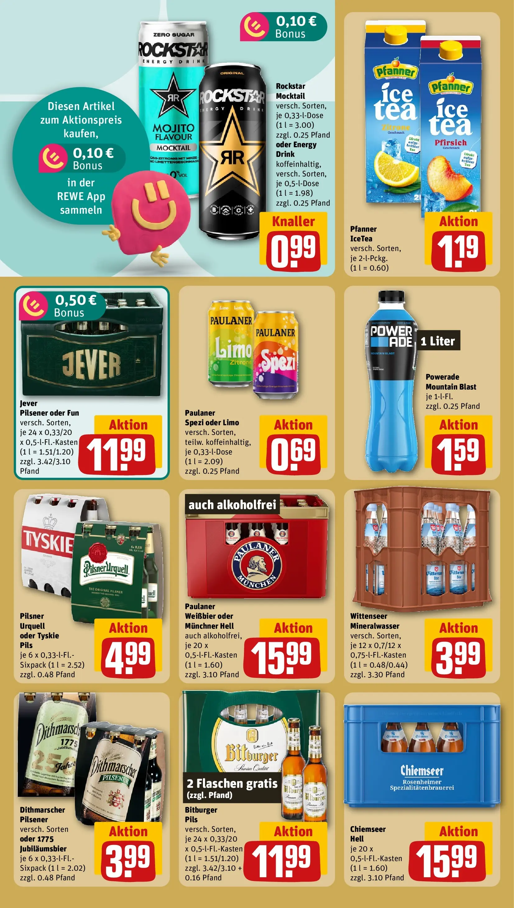 REWE Prospekt ab 05.07.2026 zum Blättern » Angebote | Seite: 20 | Produkte: Energy, Pilsner urquell, Powerade, Pfirsich
