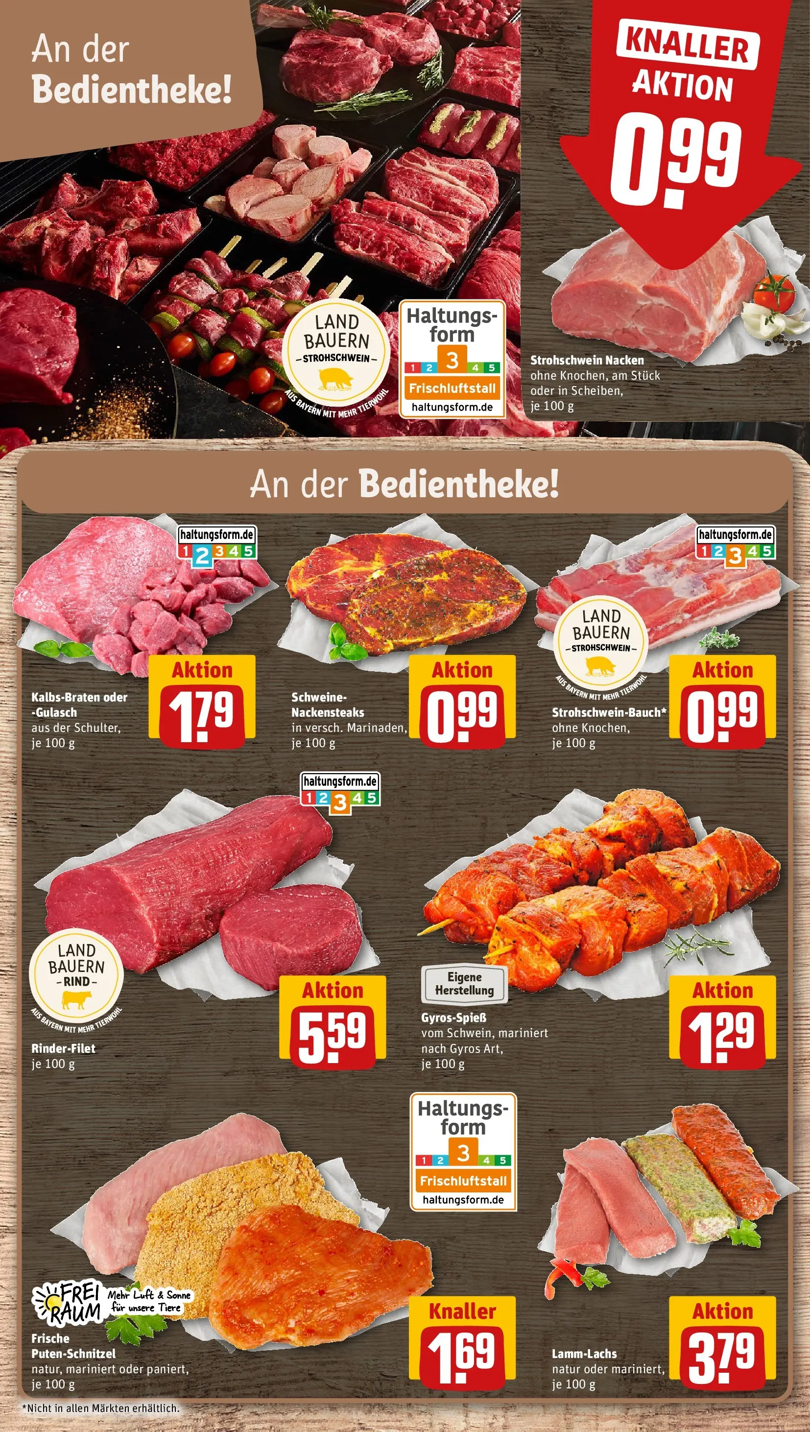 REWE Prospekt ab 05.07.2026 zum Blättern » Angebote | Seite: 8 | Produkte: Nackensteaks, Rinderfilet, Gulasch, Putenschnitzel