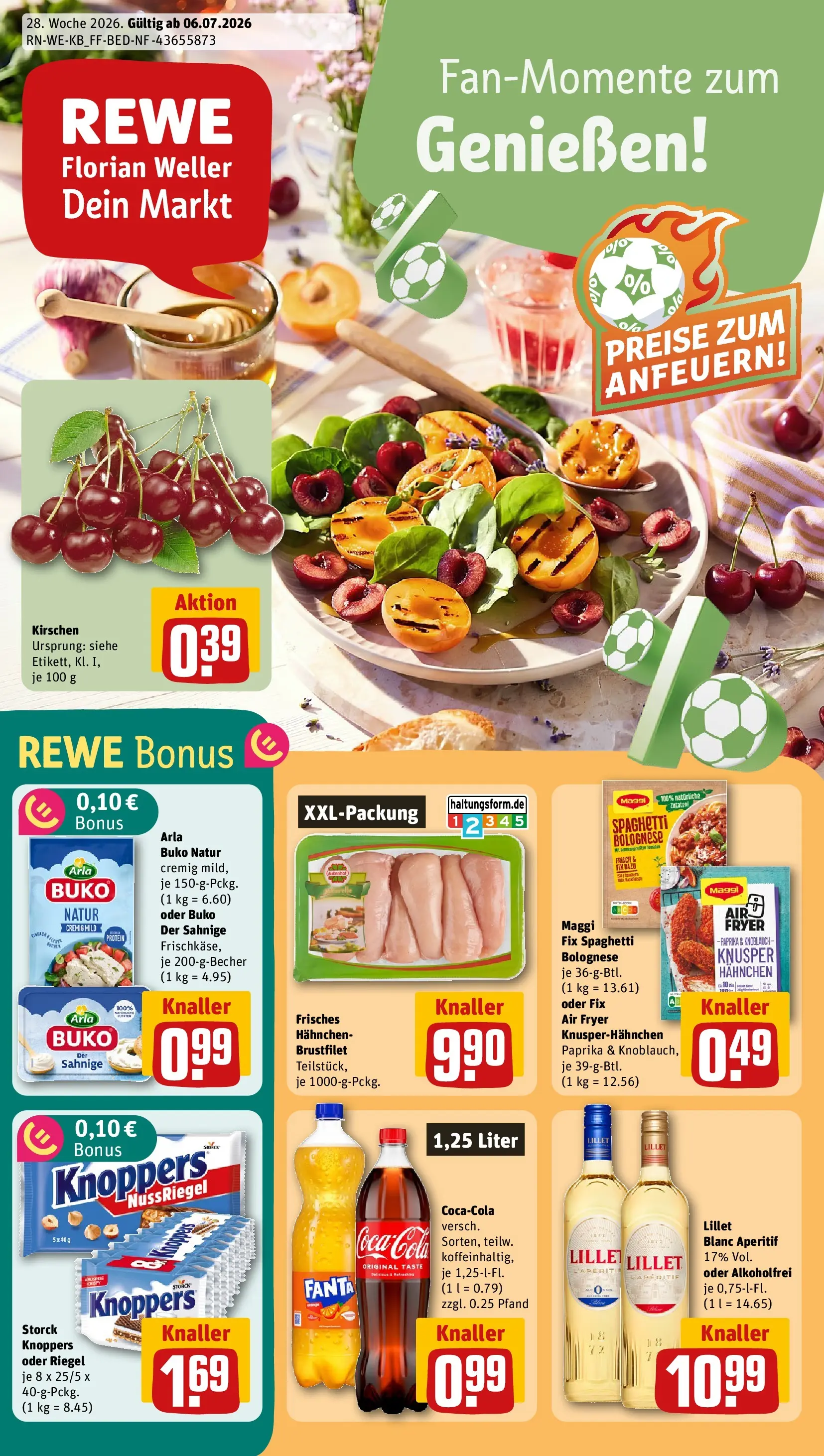 REWE Prospekt ab 05.07.2026 zum Blättern » Angebote | Seite: 1 | Produkte: Maggi, Kirschen, Paprika, Knoblauch