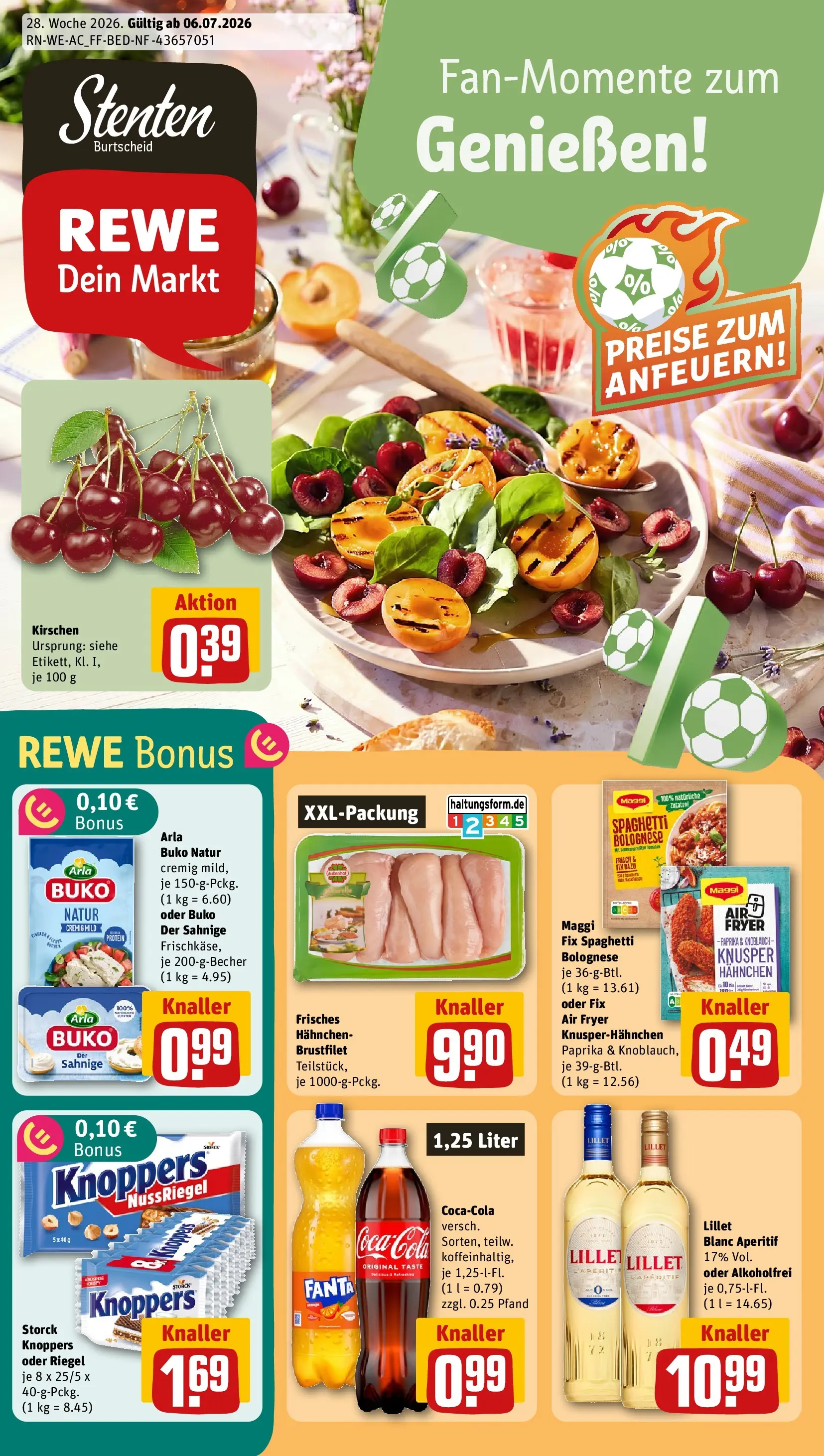 REWE Prospekt ab 05.07.2026 zum Blättern » Angebote | Seite: 1 | Produkte: Hahnchen, Fanta, Paprika, Knoblauch