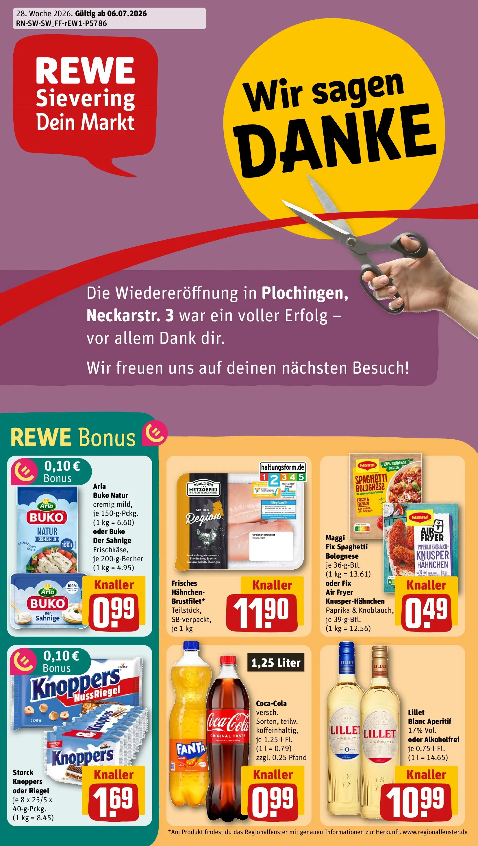 REWE Prospekt ab 05.07.2026 zum Blättern » Angebote | Seite: 1 | Produkte: Maggi, Lillet, Paprika, Knoppers