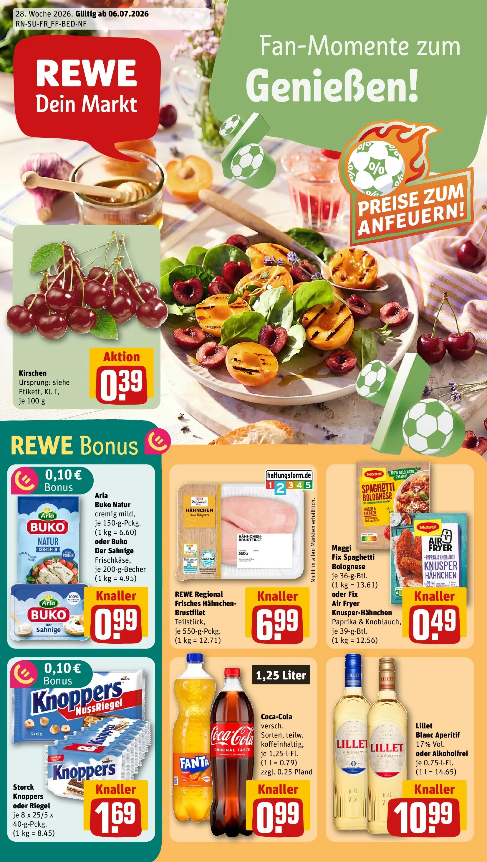 REWE Prospekt ab 05.07.2026 zum Blättern » Angebote | Seite: 1 | Produkte: Lillet, Paprika, Knoblauch, Knoppers