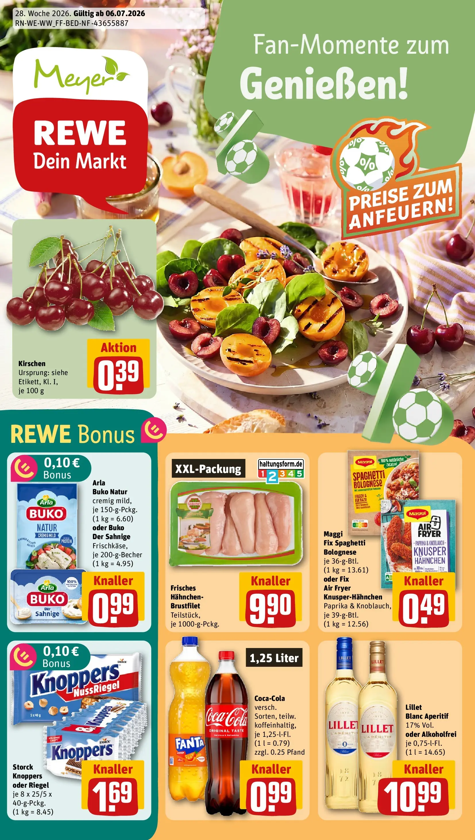 REWE Prospekt ab 05.07.2026 zum Blättern » Angebote | Seite: 1 | Produkte: Fanta, Lillet, Kirschen, Knoppers