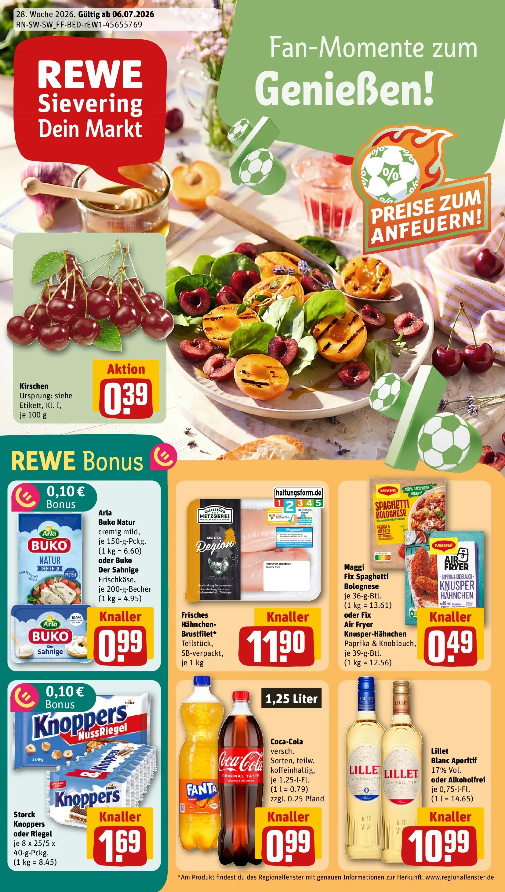 REWE Prospekt ab 05.07.2026 zum Blättern » Angebote | Seite: 1 | Produkte: Hahnchen, Coca cola, Maggi, Cola