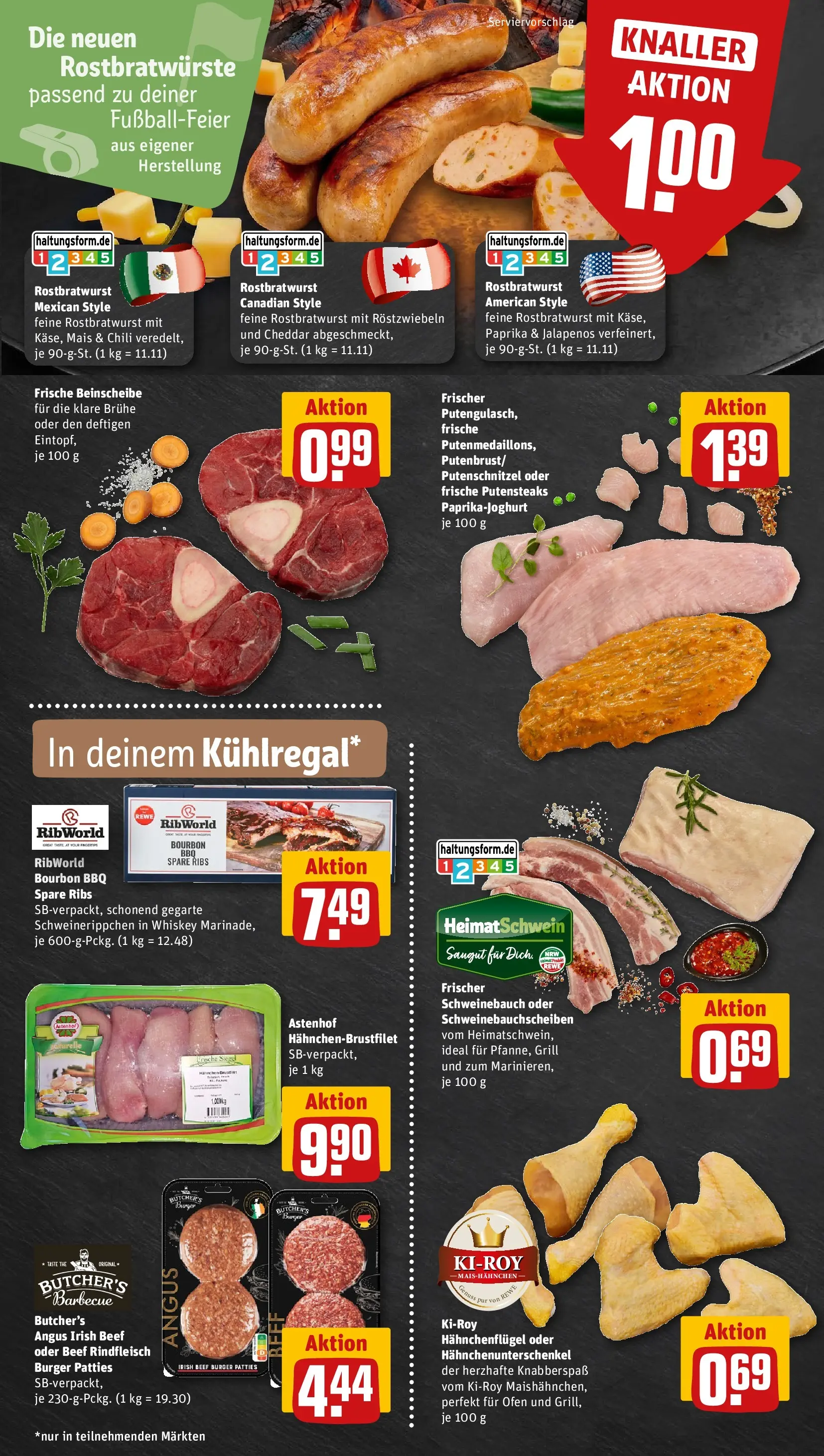 REWE Prospekt ab 06.07.2026 zum Blättern » Angebote | Seite: 6 | Produkte: Burger, Paprika, Rindfleisch, Bourbon