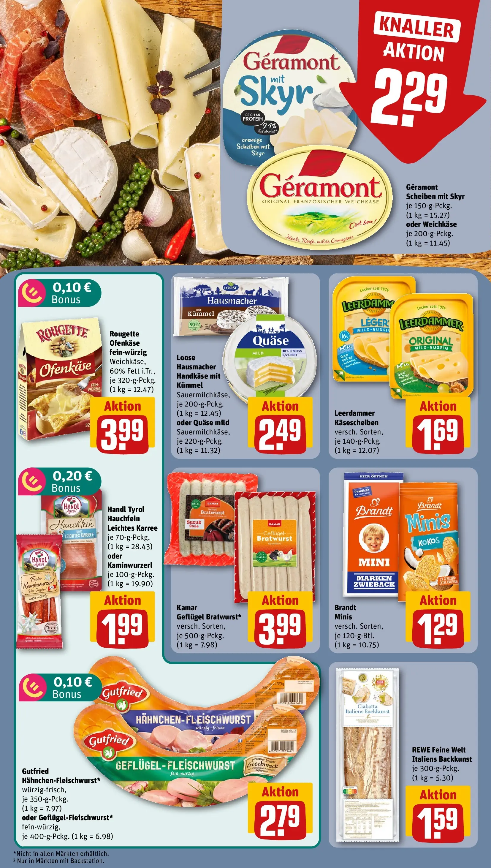 REWE Prospekt ab 06.07.2026 zum Blättern » Angebote | Seite: 11 | Produkte: Geramont, Bratwurst, Leerdammer, Skyr