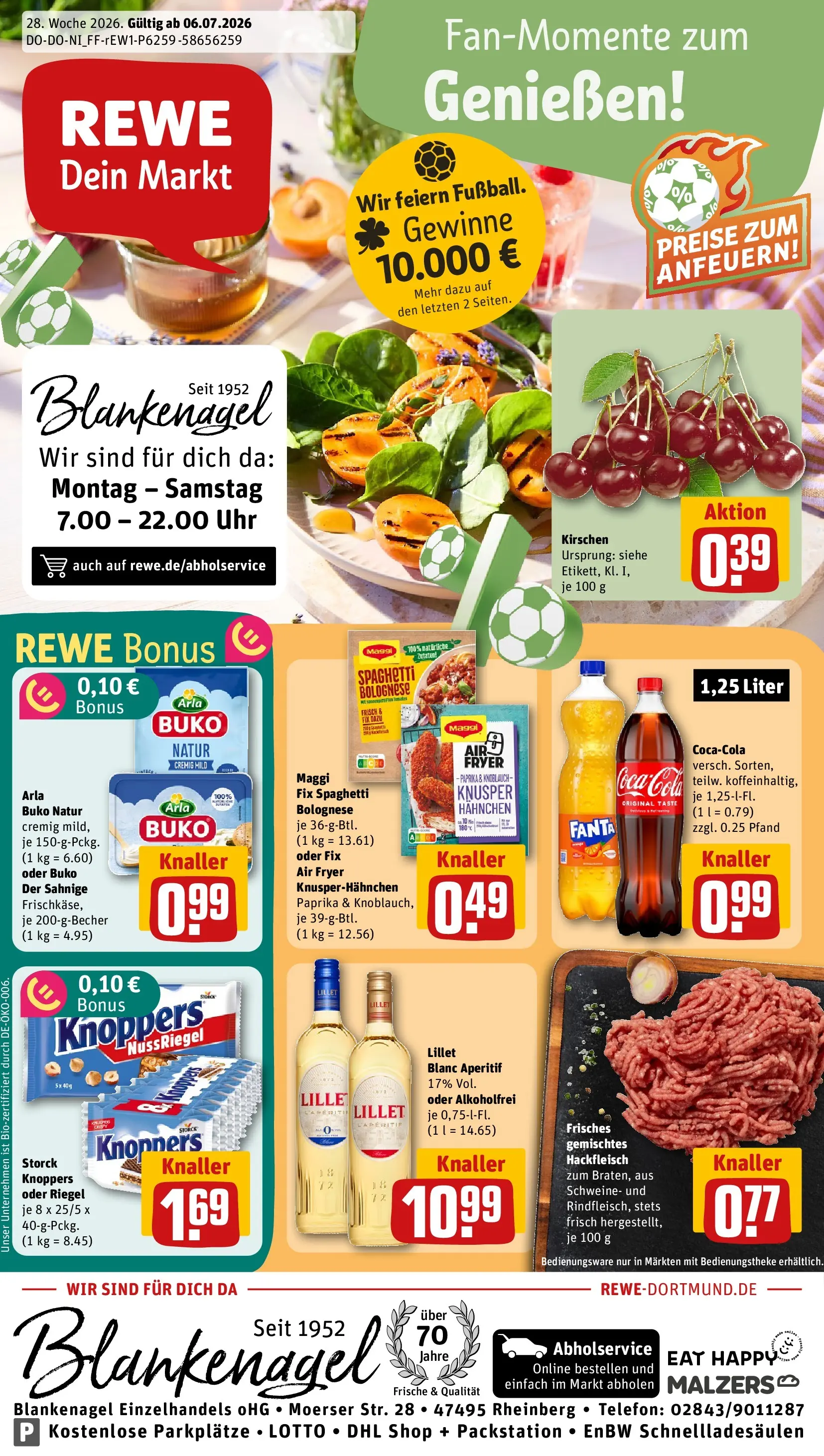 REWE Prospekt ab 05.07.2026 zum Blättern » Angebote | Seite: 3 | Produkte: Fanta, Kirschen, Arla buko, Hackfleisch