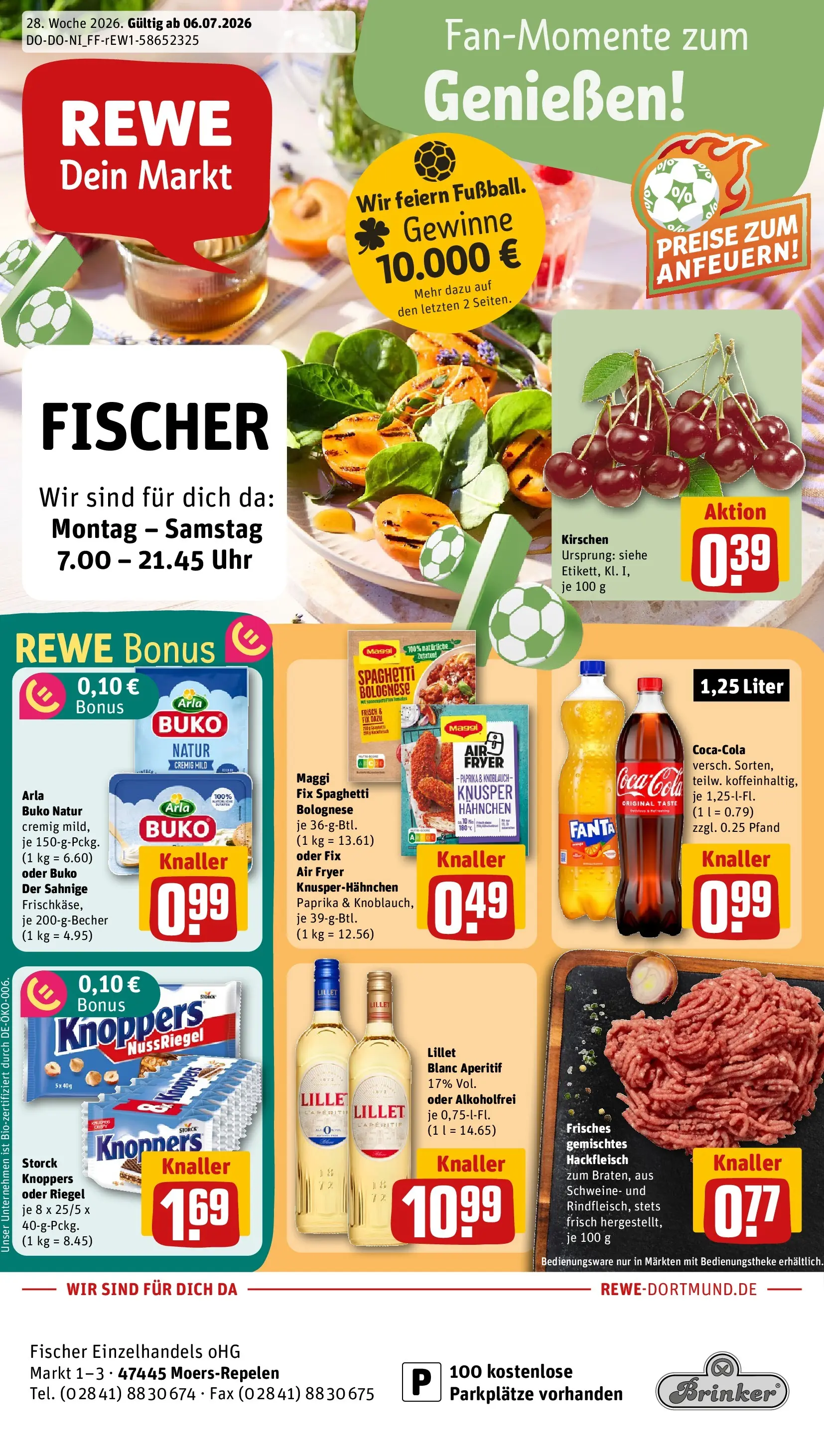 REWE Prospekt ab 05.07.2026 zum Blättern » Angebote | Seite: 1 | Produkte: Fanta, Maggi, Kirschen, Knoblauch