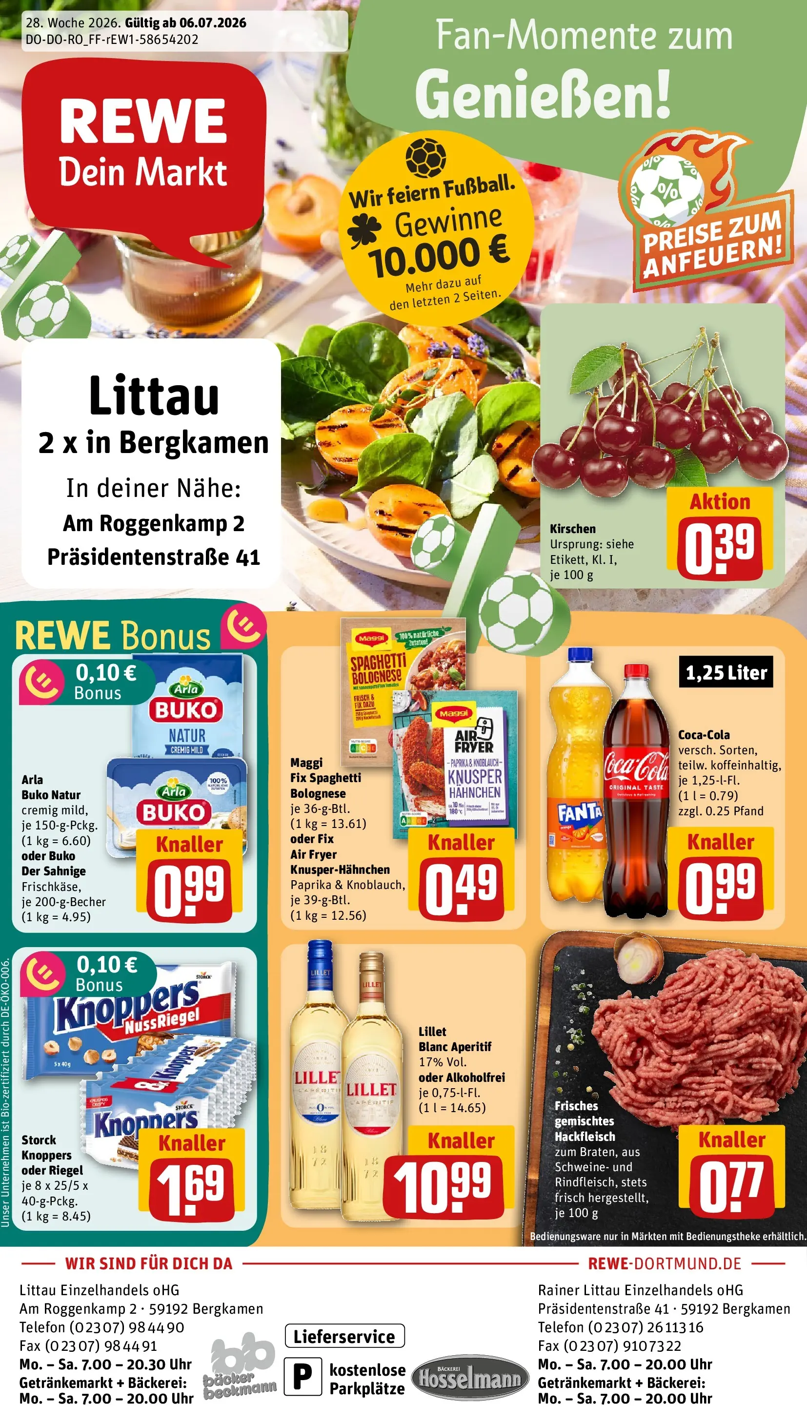 REWE Prospekt ab 05.07.2026 zum Blättern » Angebote | Seite: 1 | Produkte: Bäckerei, Maggi, Lillet, Hackfleisch
