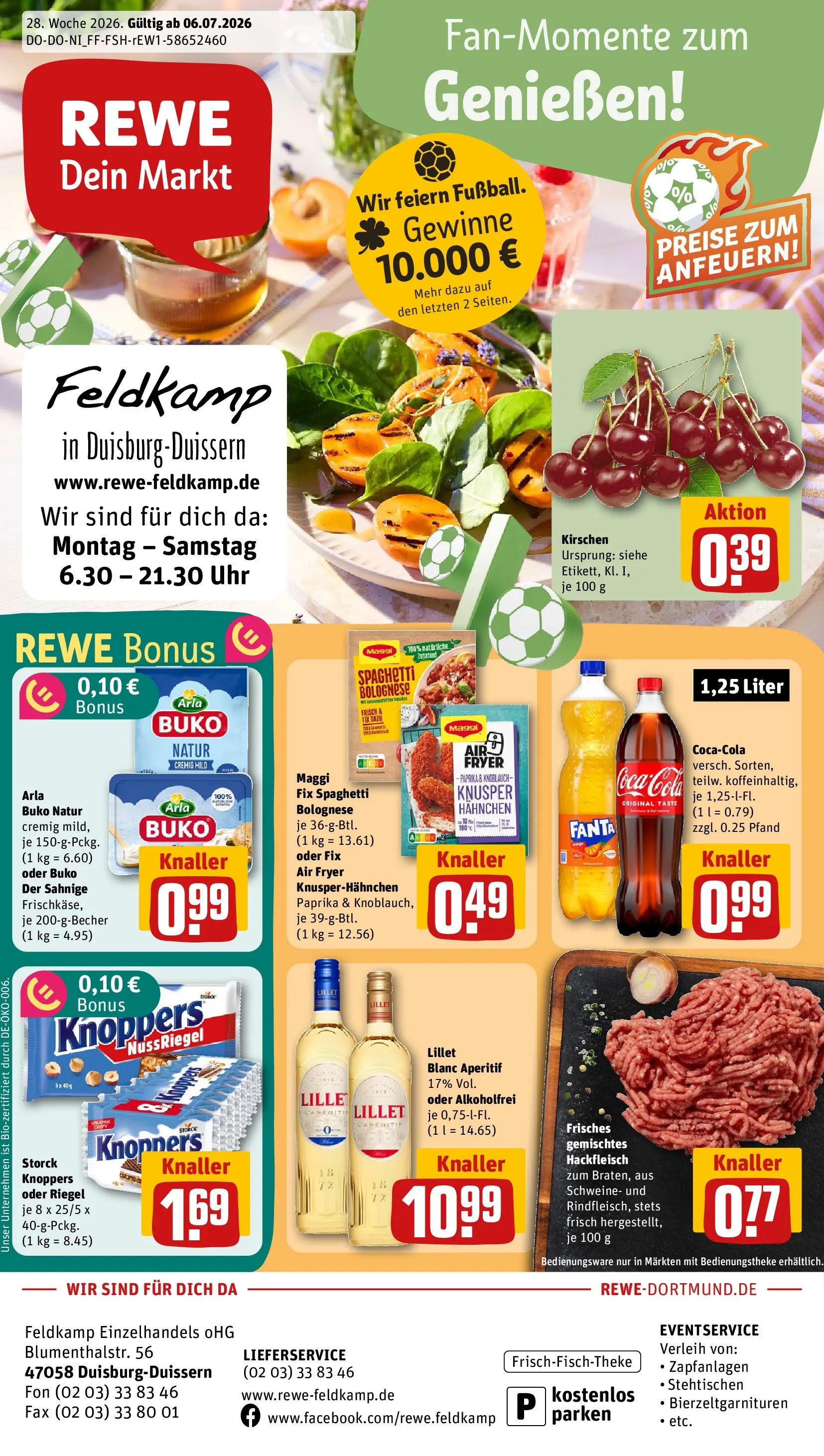 REWE Prospekt ab 06.07.2026 zum Blättern » Angebote | Seite: 1 | Produkte: Lillet, Paprika, Knoblauch, Uhr