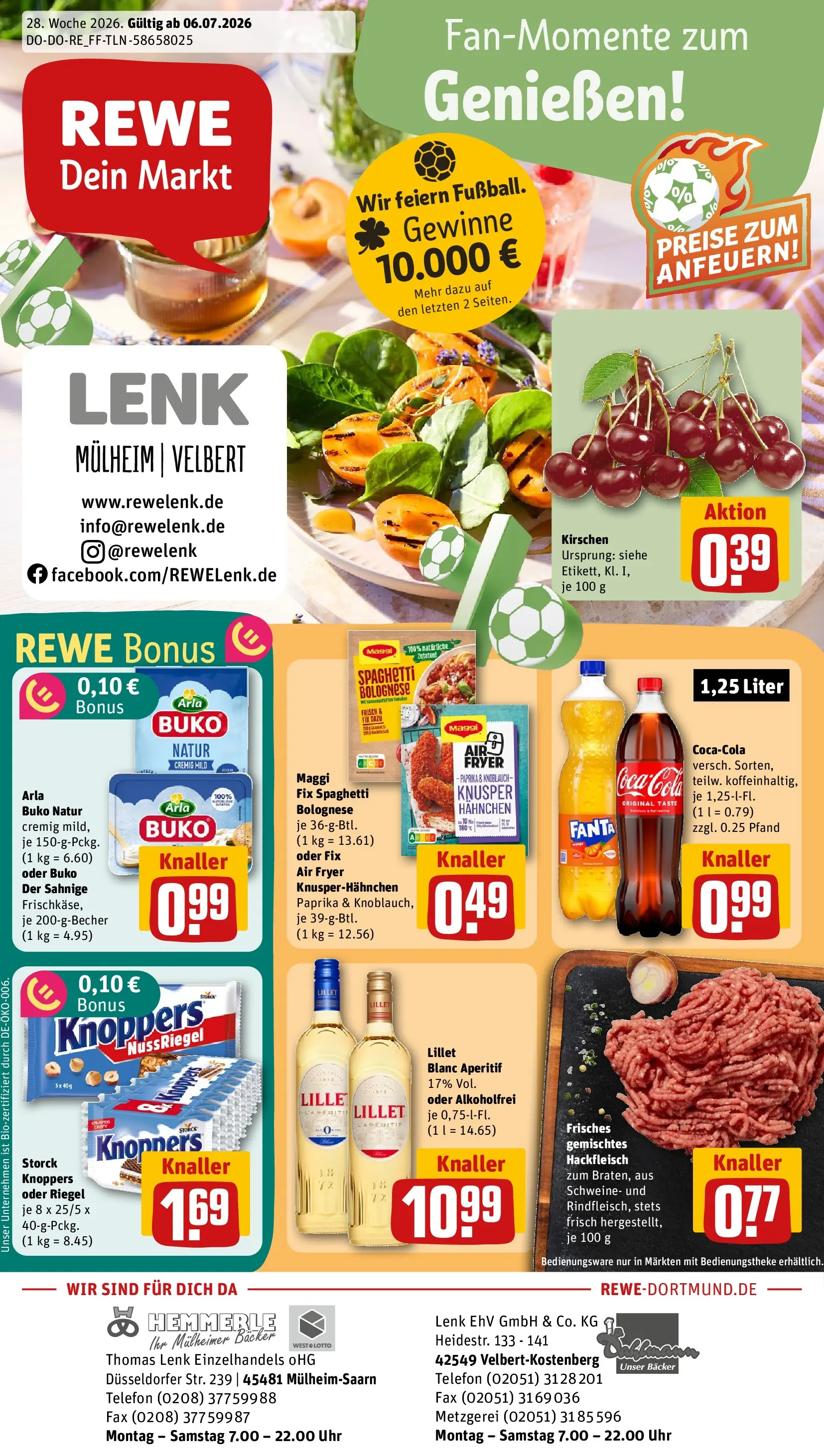 REWE Prospekt ab 05.07.2026 zum Blättern » Angebote | Seite: 1 | Produkte: Fanta, Cola, Lillet, Paprika
