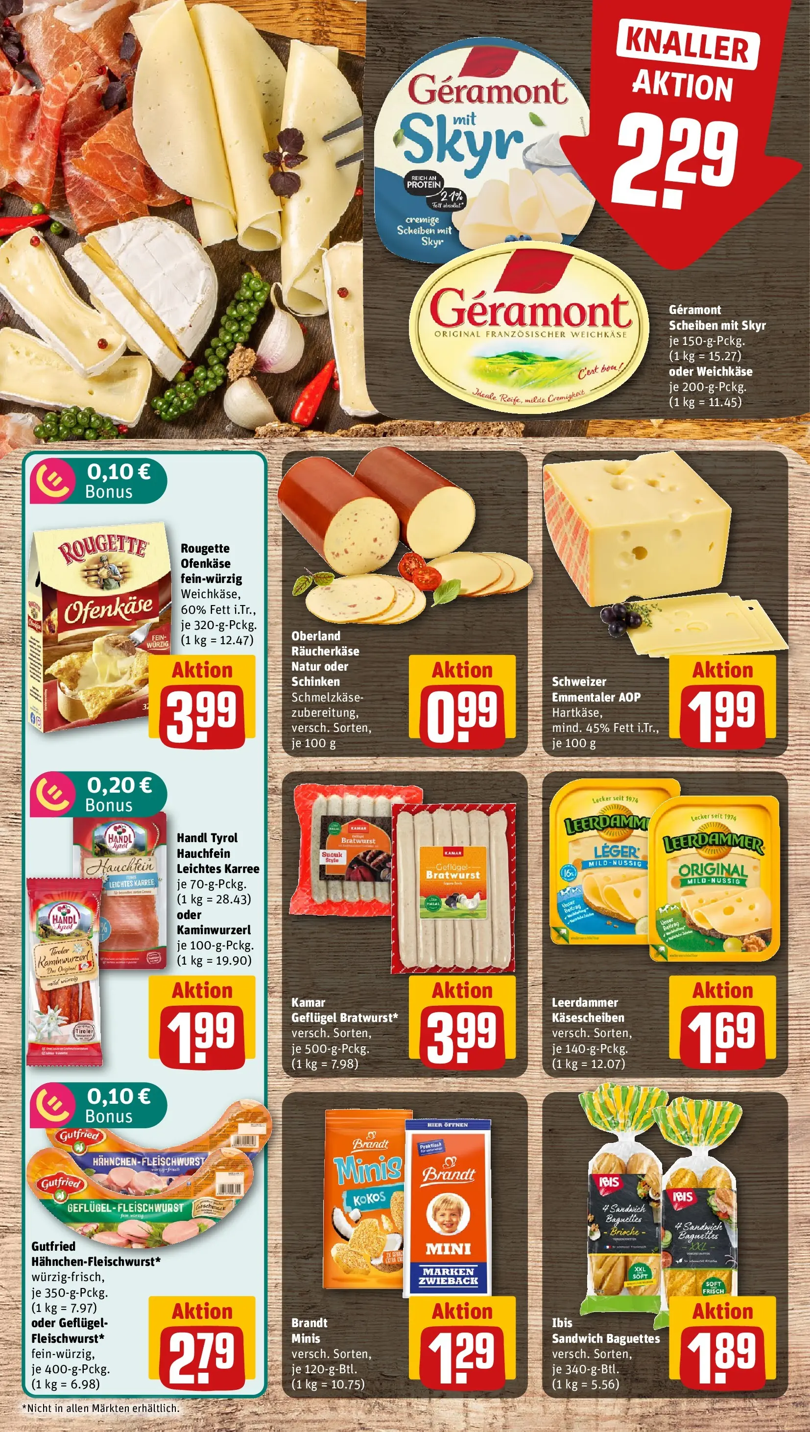REWE Prospekt ab 06.07.2026 zum Blättern » Angebote | Seite: 7 | Produkte: Geramont, Bratwurst, Rougette ofenkase, Schinken