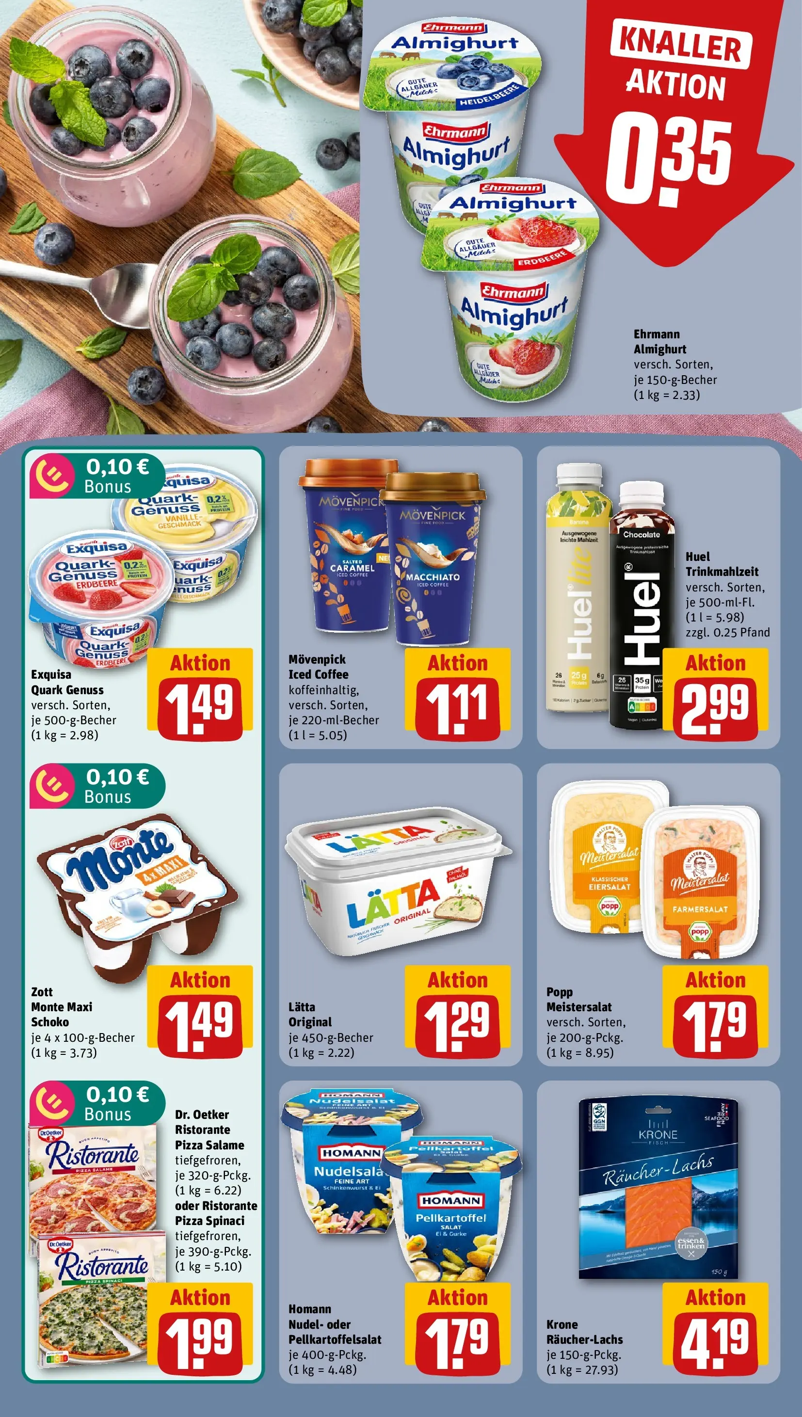 REWE Prospekt ab 06.07.2026 zum Blättern » Angebote | Seite: 8 | Produkte: Ehrmann almighurt, Quark, Fisch, Lachs