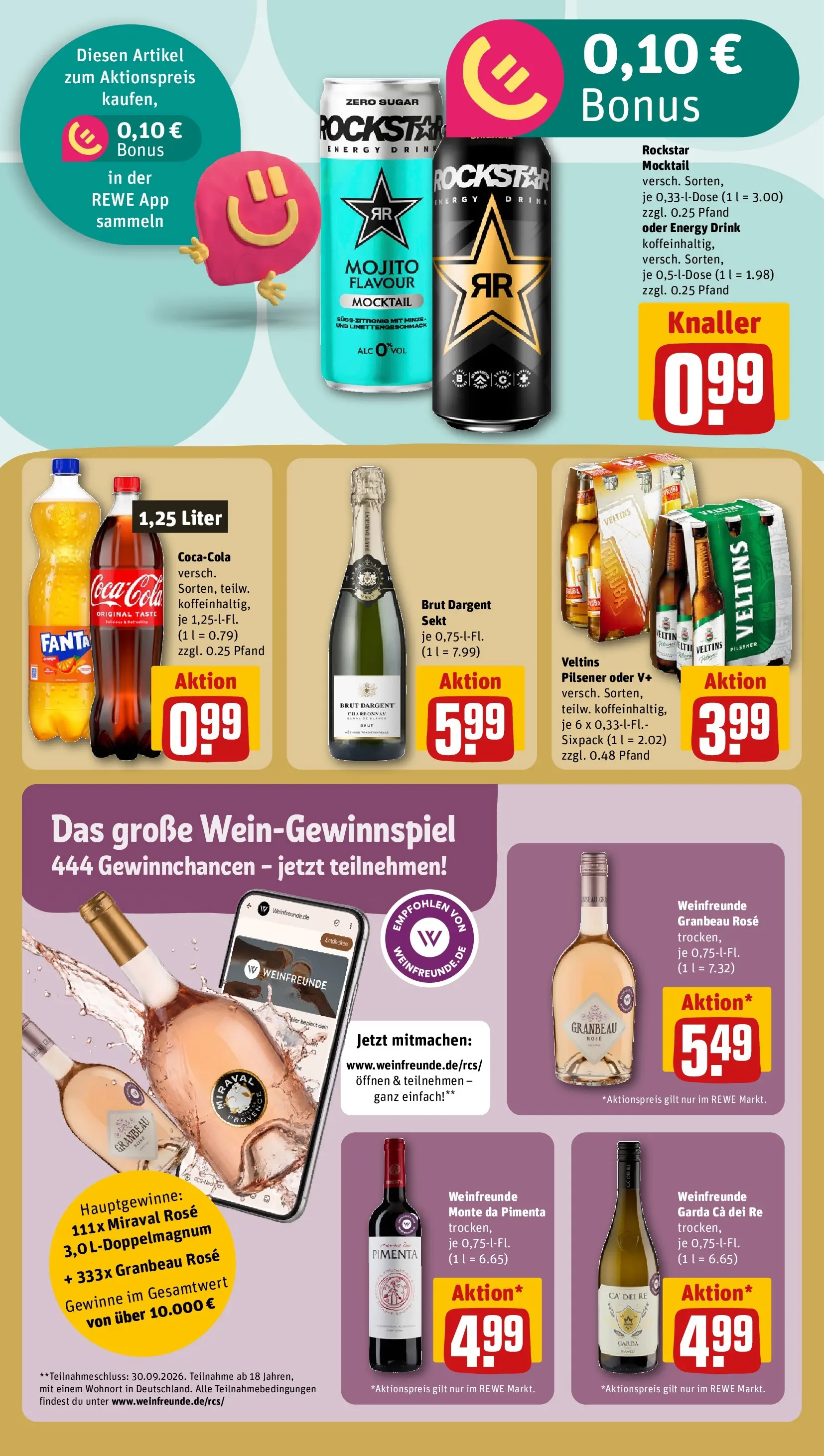 REWE Prospekt ab 06.07.2026 zum Blättern » Angebote | Seite: 9 | Produkte: Coca cola, Fanta, Energy, Rockstar