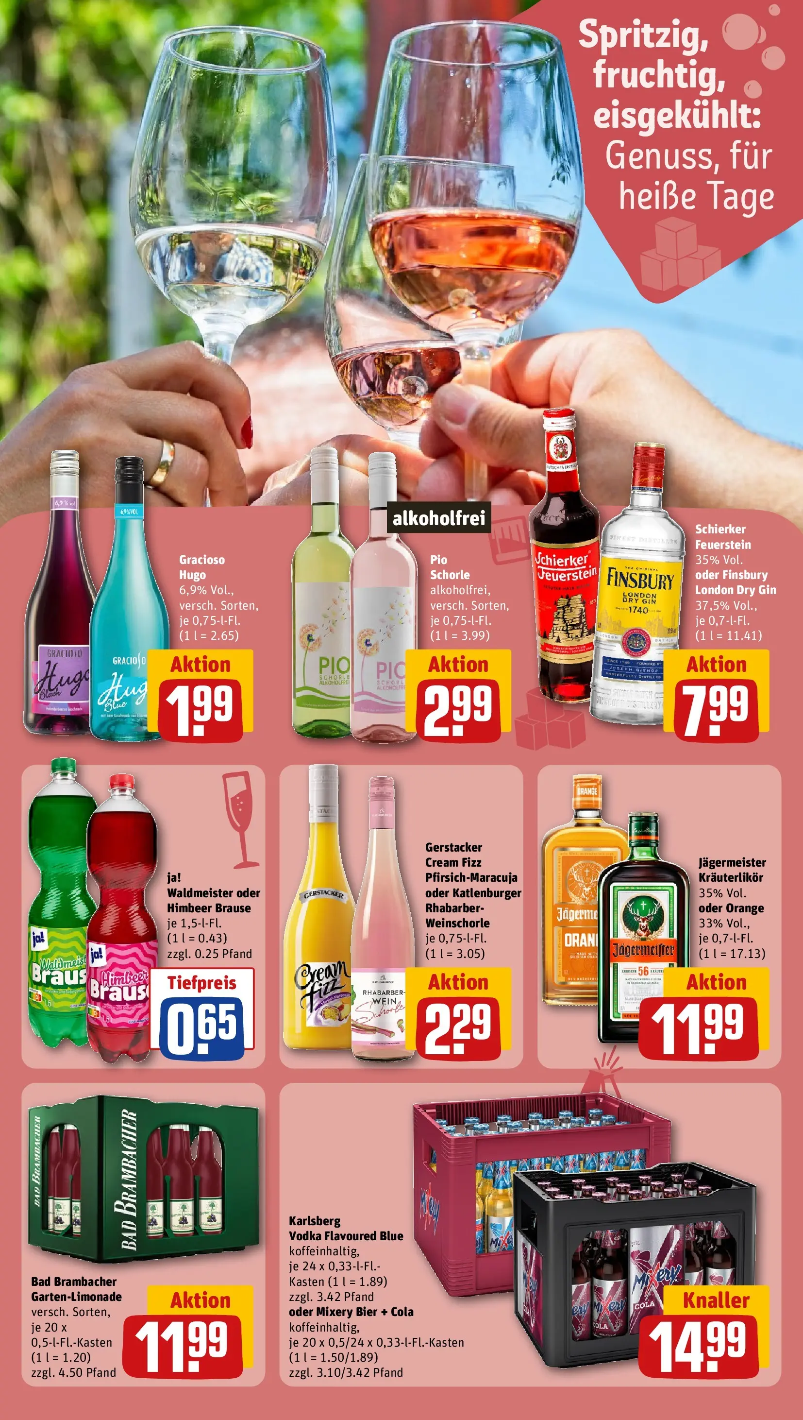REWE Prospekt ab 06.07.2026 zum Blättern » Angebote | Seite: 10 | Produkte: Bier, Wein, Rhabarber, Gin