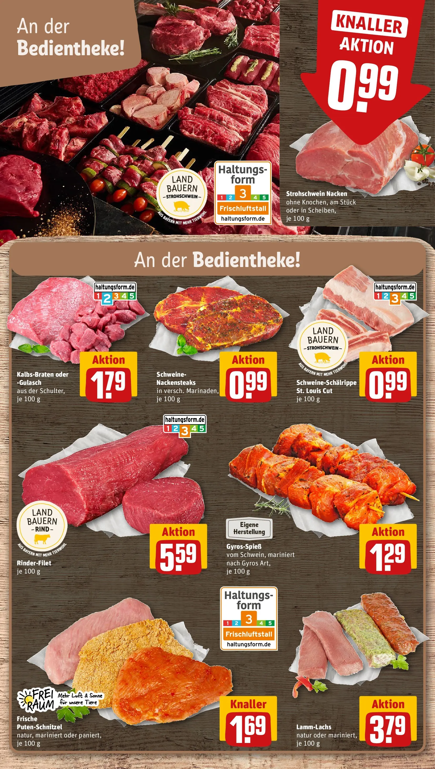 REWE Prospekt ab 06.07.2026 zum Blättern » Angebote | Seite: 6 | Produkte: Nackensteaks, Rinderfilet, Gyros, Gulasch
