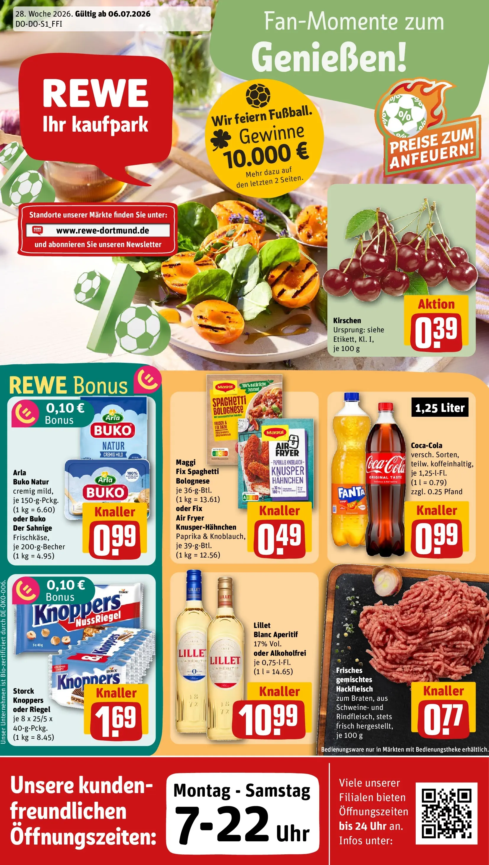 REWE Prospekt ab 06.07.2026 zum Blättern » Angebote | Seite: 1 | Produkte: Coca cola, Cola, Paprika, Knoblauch