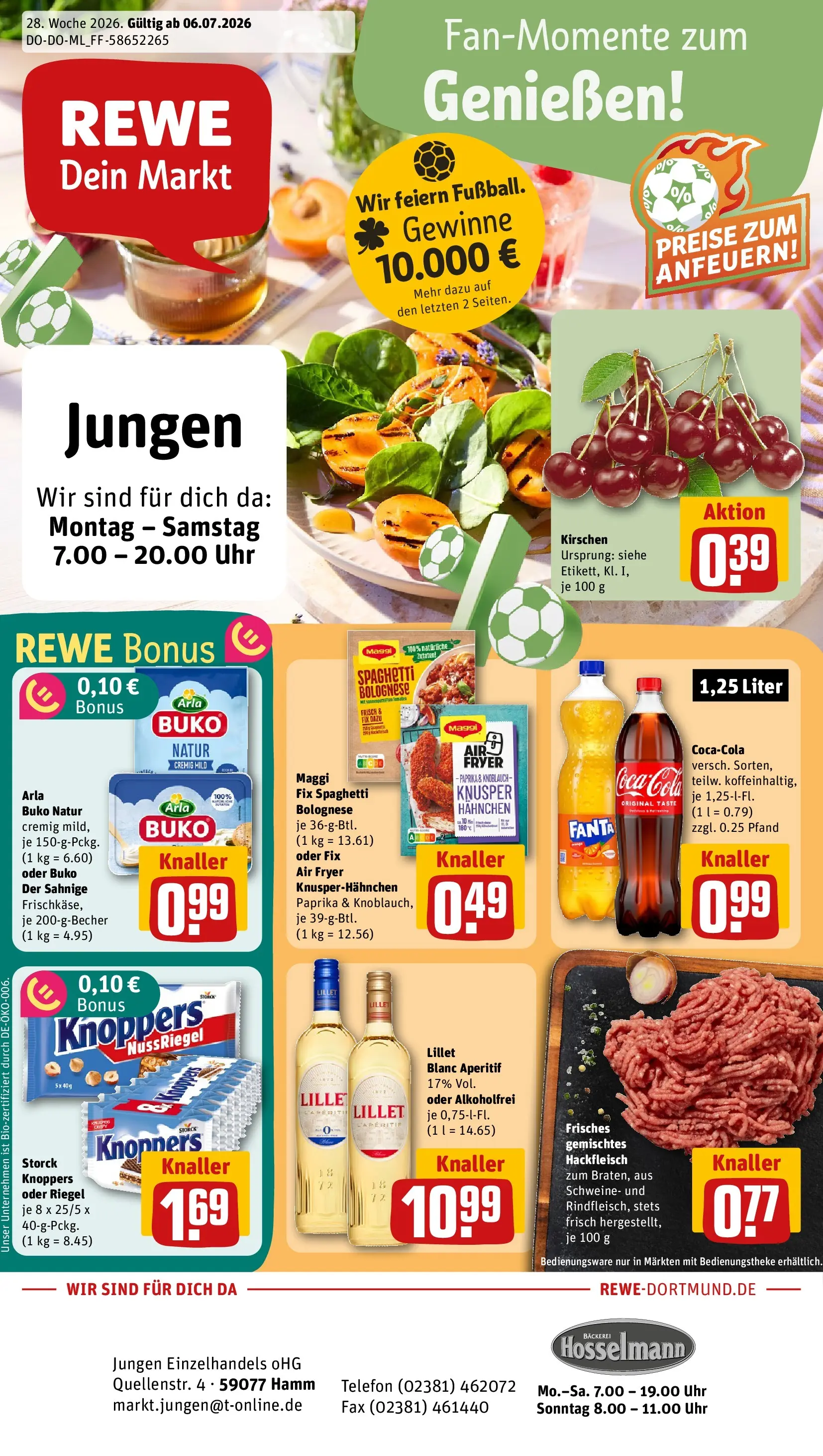 REWE Prospekt ab 06.07.2026 zum Blättern » Angebote | Seite: 1 | Produkte: Fanta, Paprika, Telefon, Hackfleisch