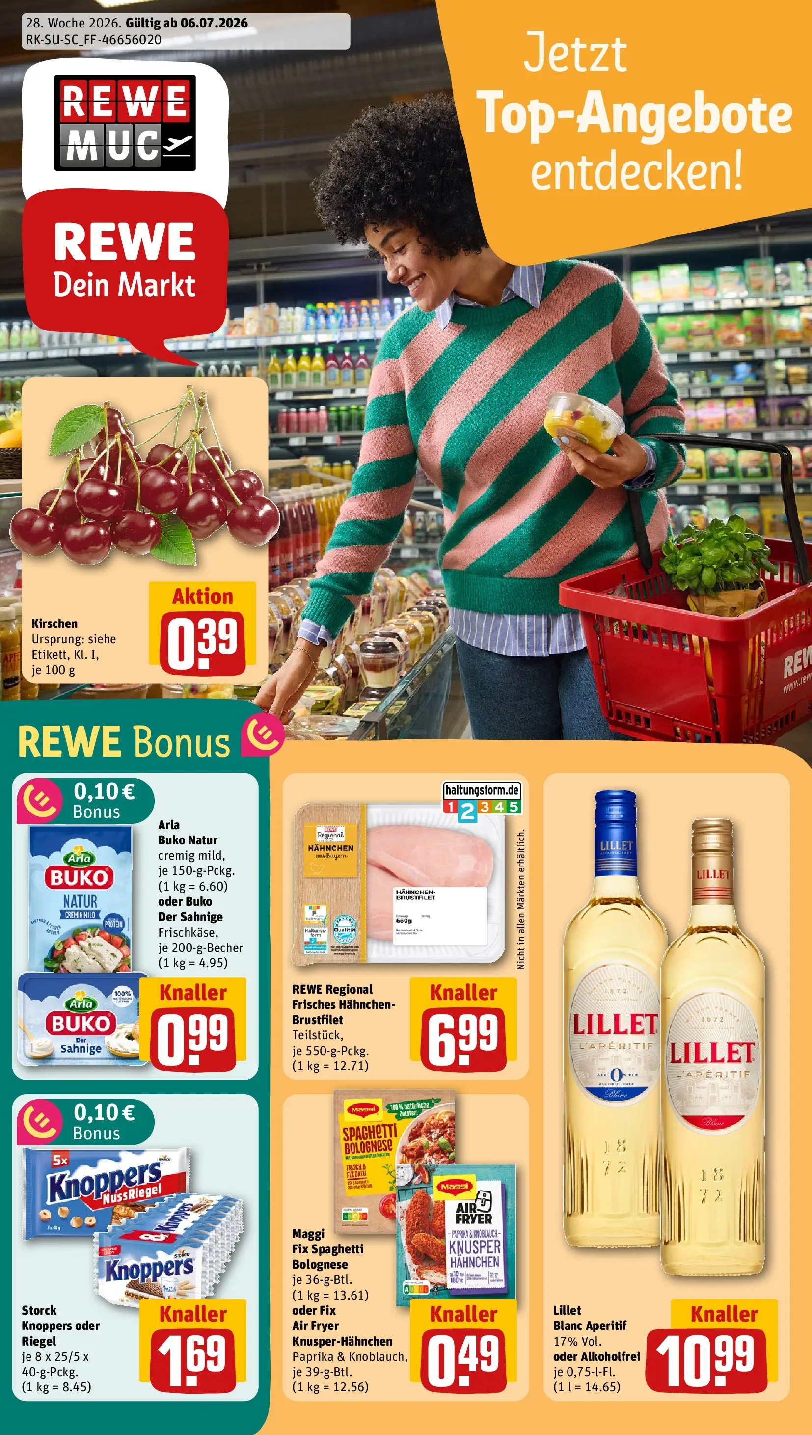 REWE Prospekt ab 06.07.2026 zum Blättern » Angebote | Seite: 1 | Produkte: Maggi, Paprika, Knoblauch, Knoppers