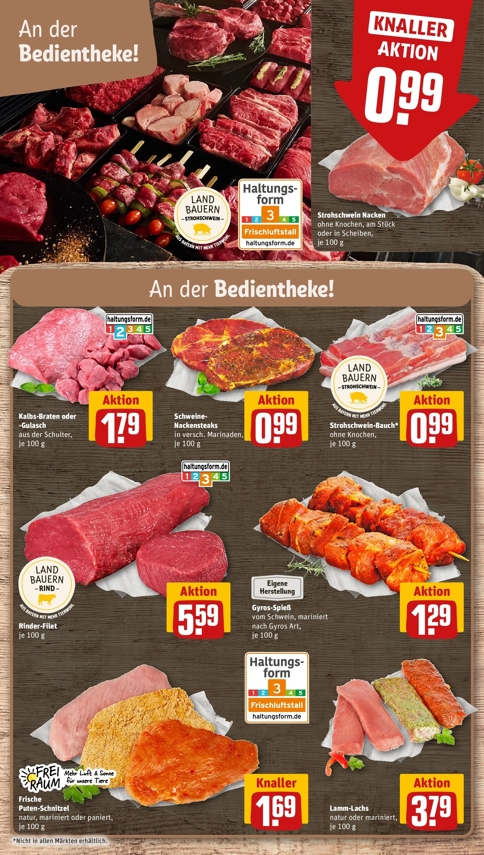 REWE Prospekt ab 06.07.2026 zum Blättern » Angebote | Seite: 6 | Produkte: Nackensteaks, Rinderfilet, Gulasch, Putenschnitzel