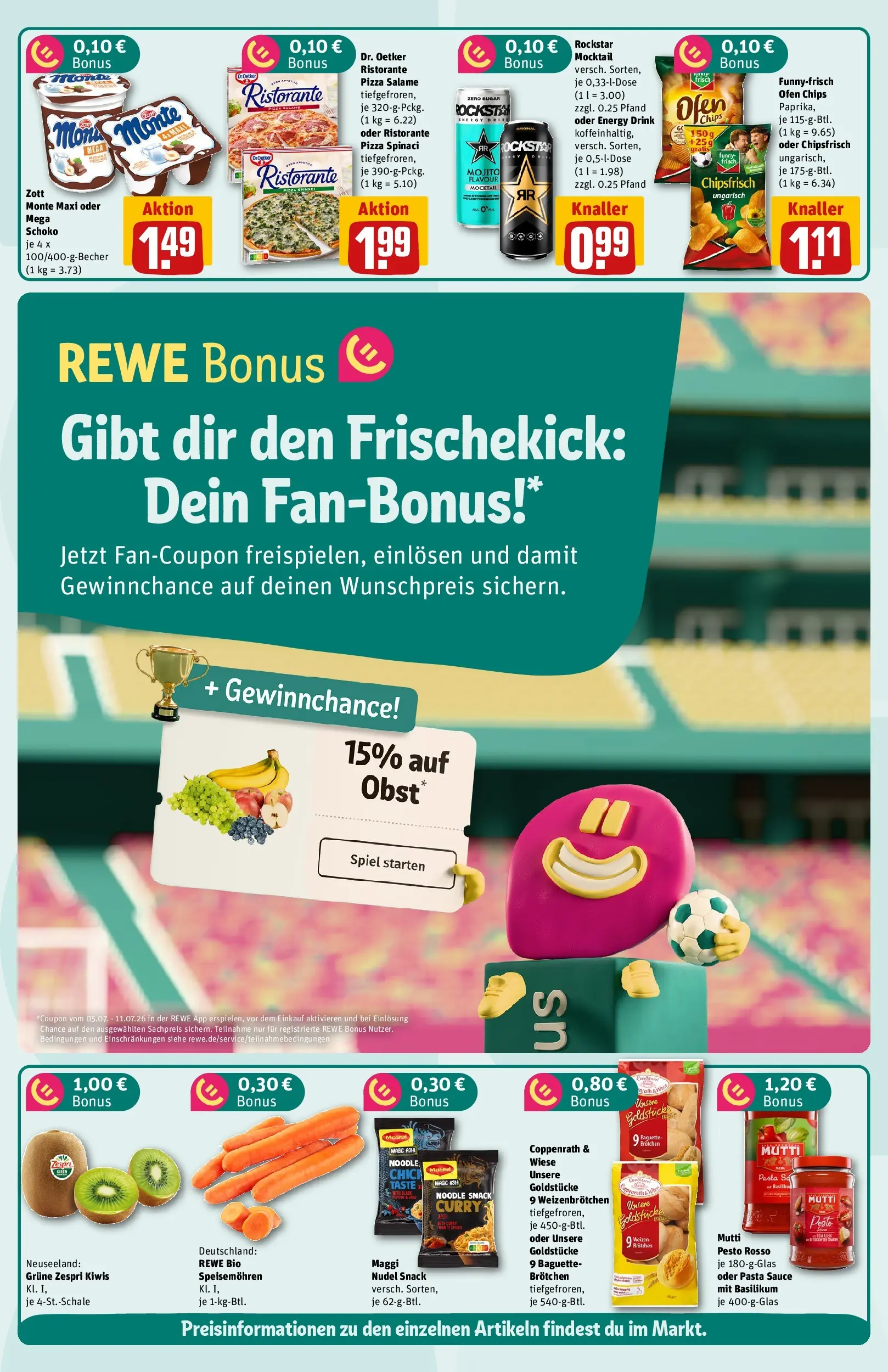 REWE Prospekt ab 06.07.2026 zum Blättern » Angebote | Seite: 2 | Produkte: Ristorante, Energy, Obst, Pizza