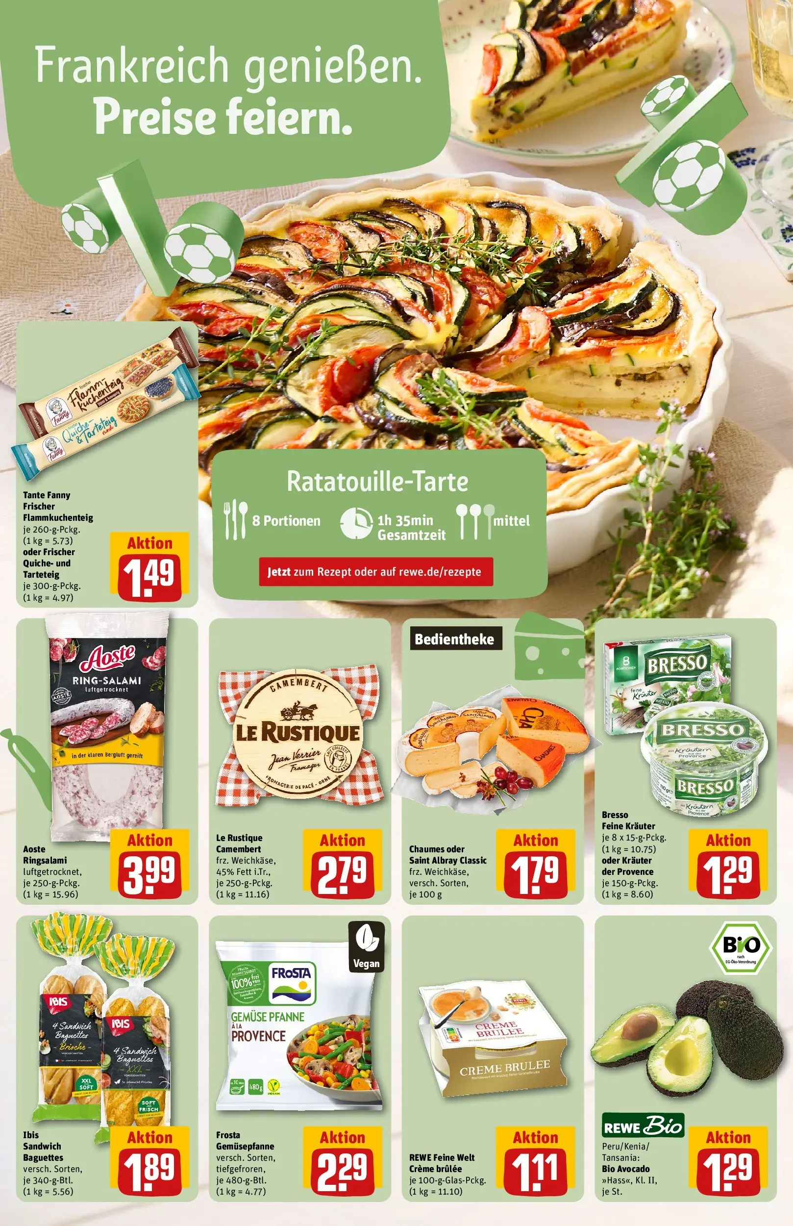 REWE Prospekt ab 06.07.2026 zum Blättern » Angebote | Seite: 4 | Produkte: Bresso, Creme, Frosta, Creme brulee