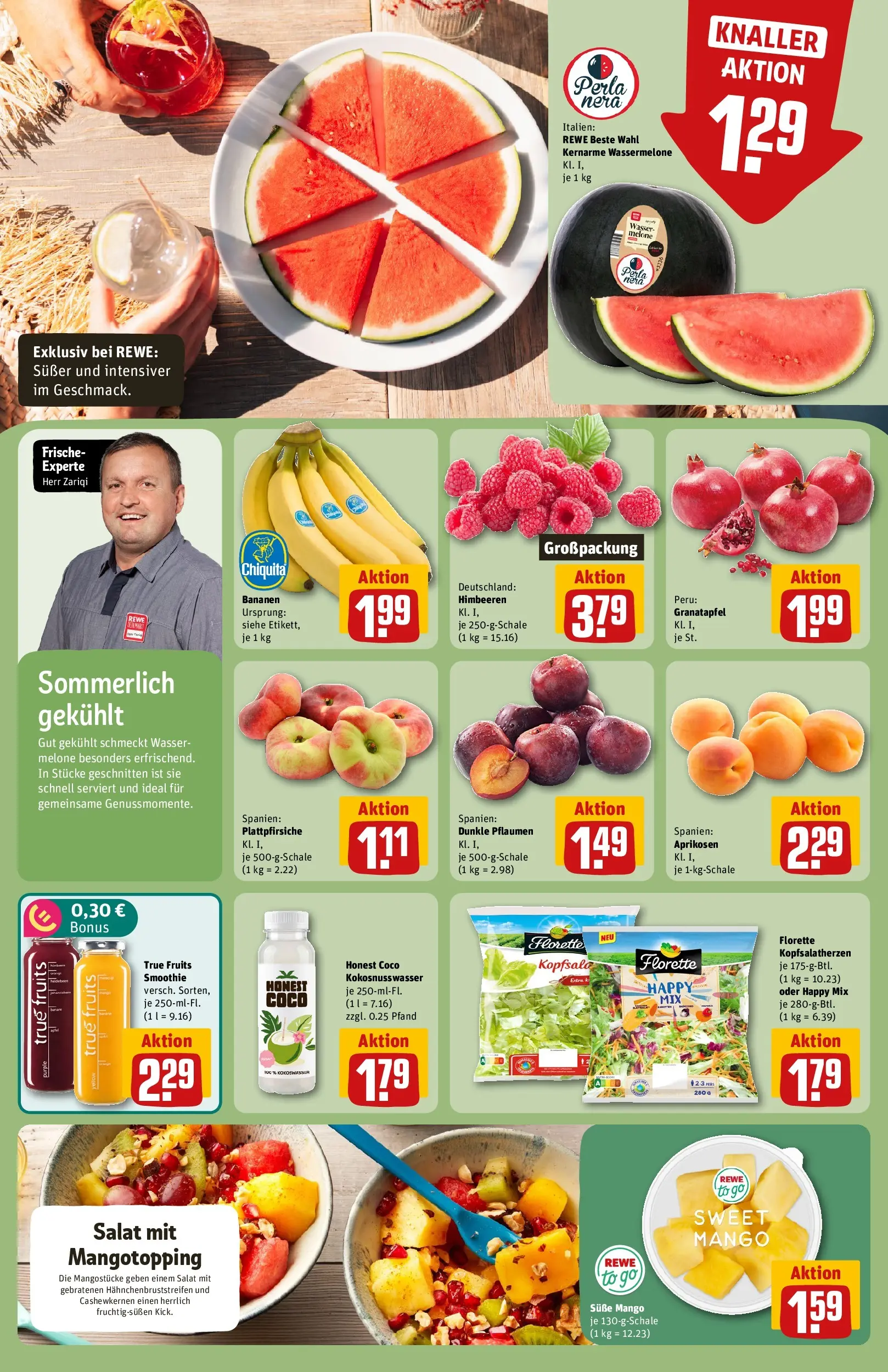 REWE Prospekt ab 06.07.2026 zum Blättern » Angebote | Seite: 6 | Produkte: Pflaumen, Wasser, Wassermelone, Melone